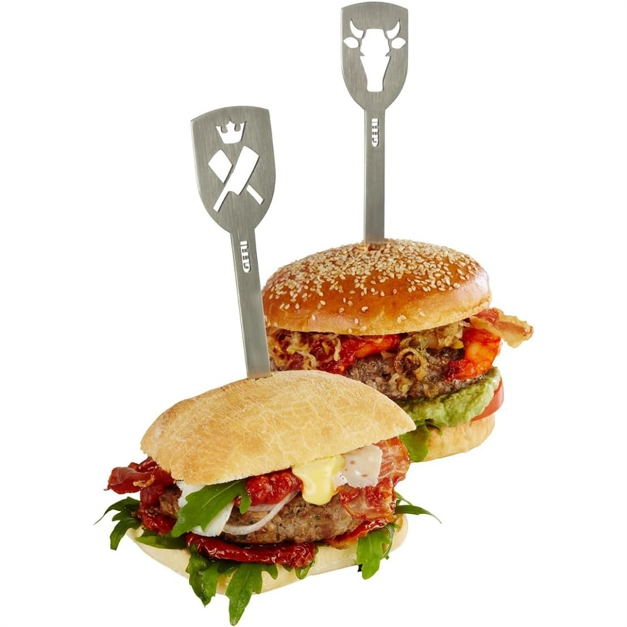 Torro 2'Li Hamburger Şişleri Boğa/Balta Paslanmaz Çelik 19 Cm