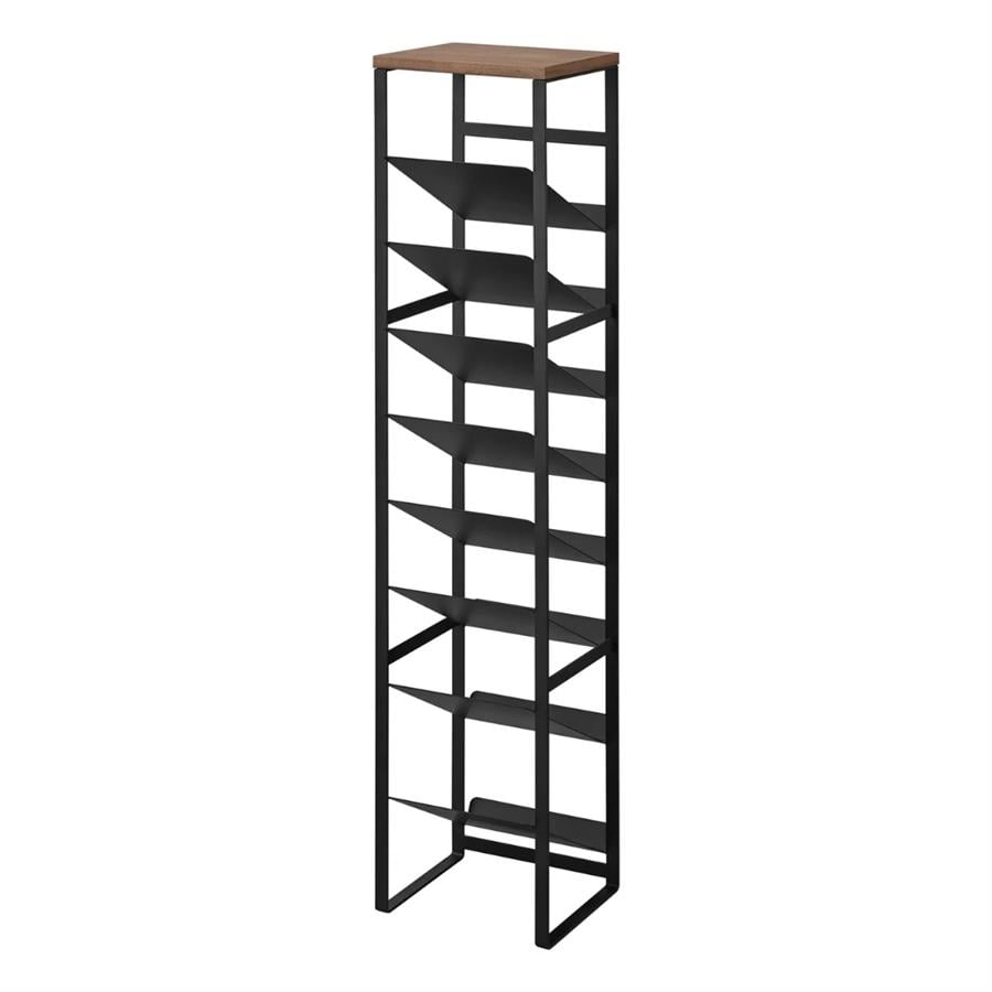 Tower 8 Katlı Ahşap Üst Şişe Rafı Siyah Renk 88,5 cm