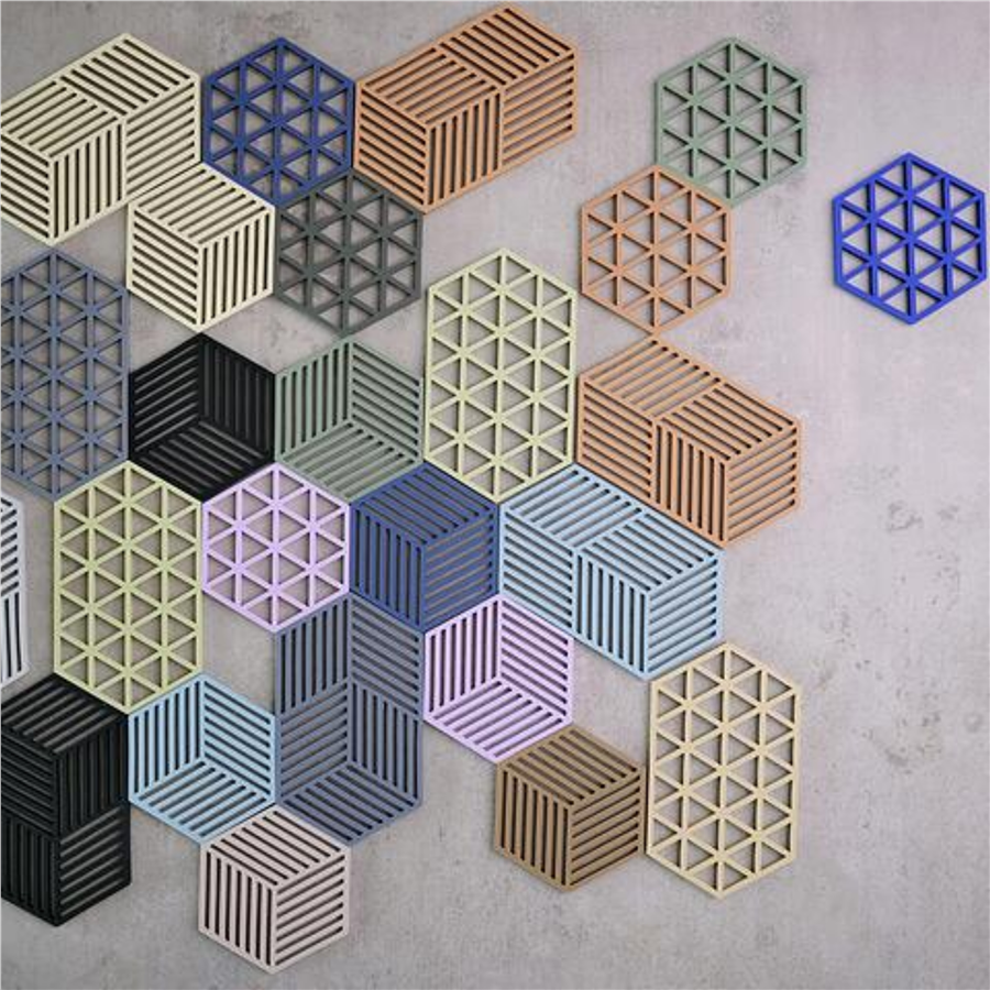 Üçgenler Silikon Altıgen Nihale Siyah 16x14x0,9 cm