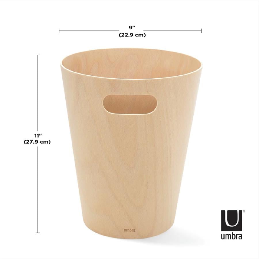 Umbra Woodrow Çöp Kovası 2 Galon (7,5 L) Kapasiteli Doğal Renk