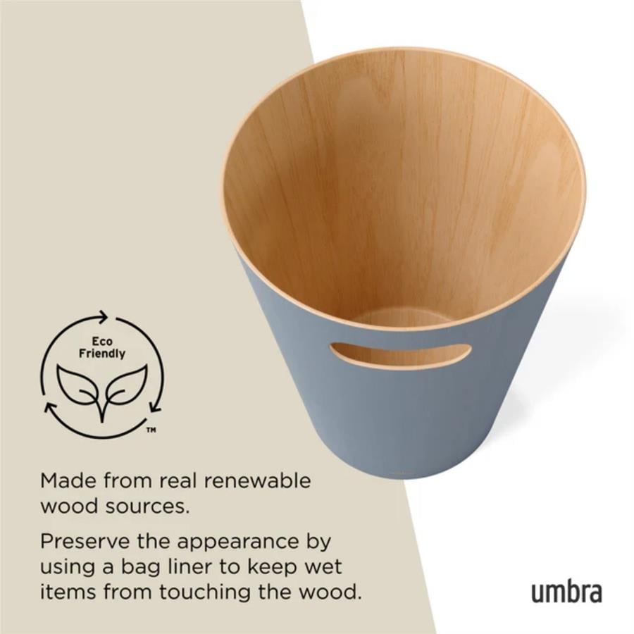 Umbra Woodrow Çöp Kovası 2 Galon (7,5 L) Kapasiteli Gri Mavi