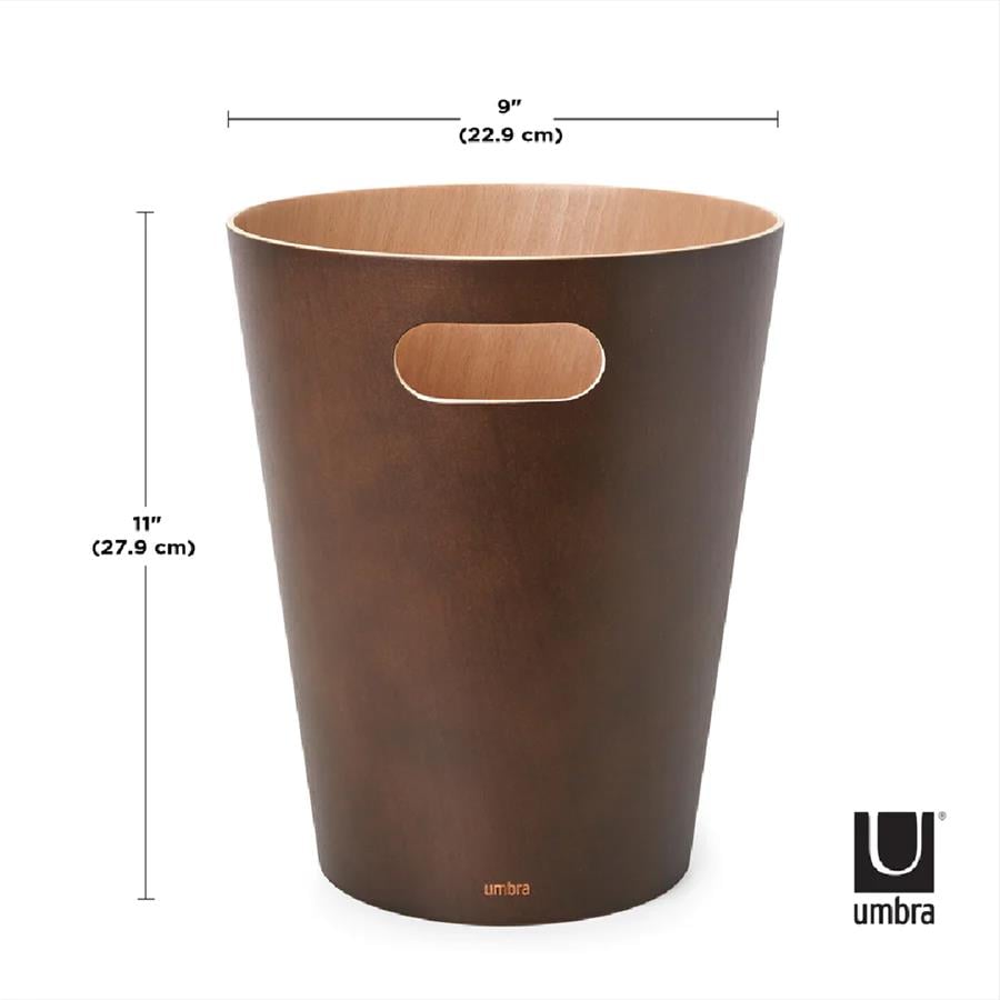 Umbra Woodrow Çöp Kovası 2 Galon (7,5 L) Kapasiteli Kahverengi