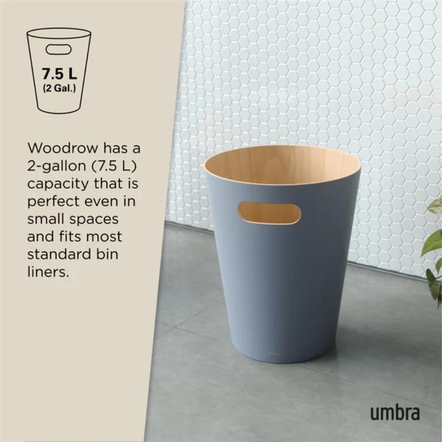 Umbra Woodrow Çöp Kovası 2 Galon (7,5 L) Kapasiteli Gri Mavi