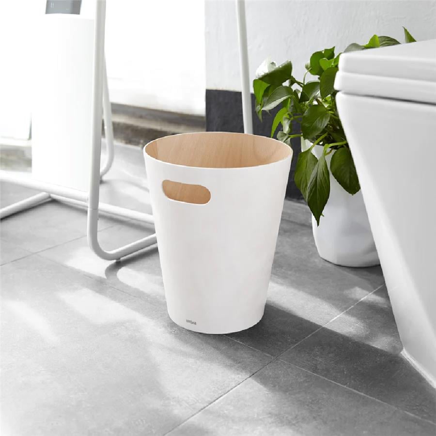Umbra Woodrow Çöp Kovası - Beyaz/Doğal