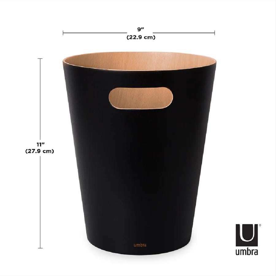 Umbra Woodrow Çöp Kovası - Siyah/Doğal