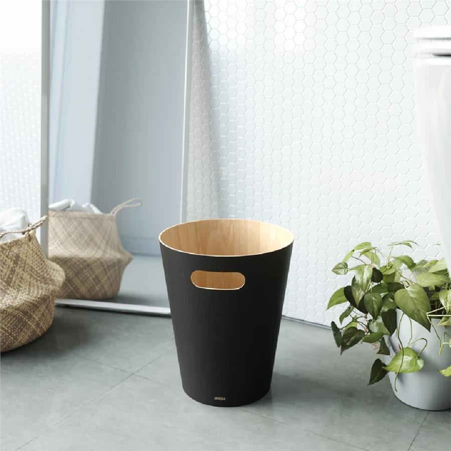 Umbra Woodrow Çöp Kovası - Siyah/Doğal