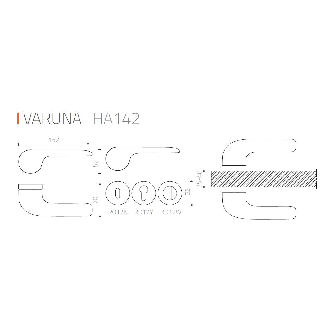 VARUNA Rozetli Kapı Kolu Siyah