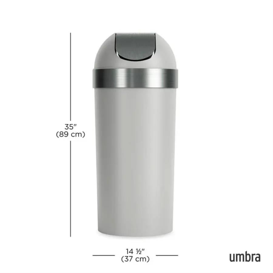 Venti Can Çöp Kovası Gri/Nikel Mat 62 Lt