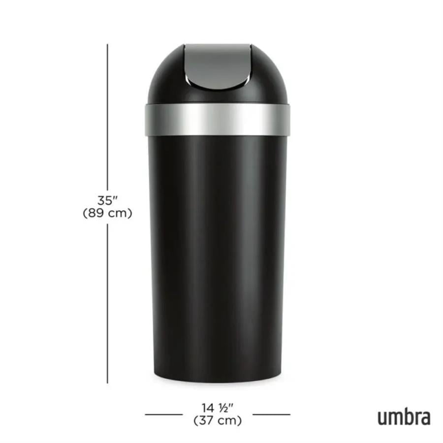 Venti Can Çöp Kovası Siyah/Nikel Mat 62 Lt