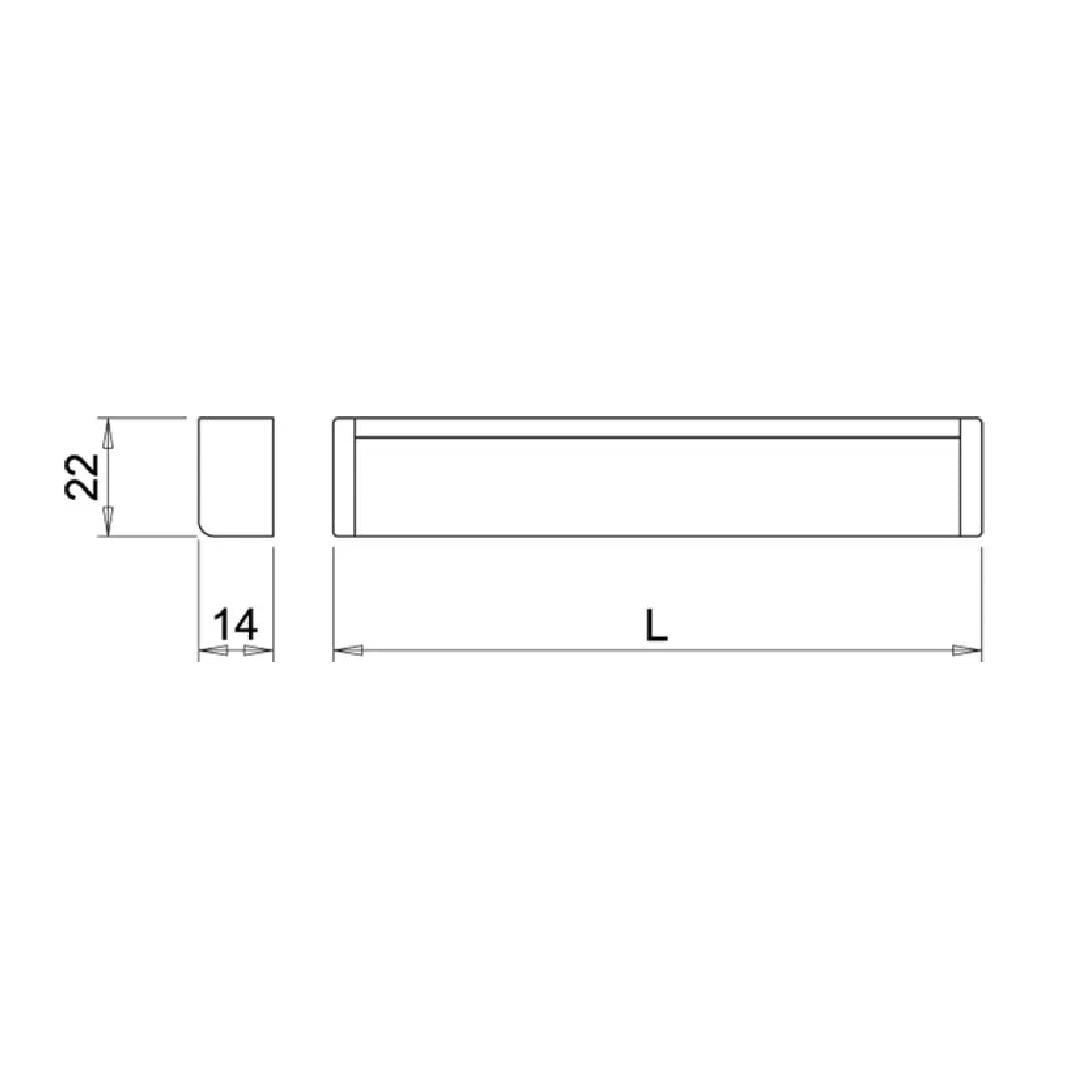 yüzey LED profili - THEA SHE TD 600mm 8,2W 24Vdc WW F32
