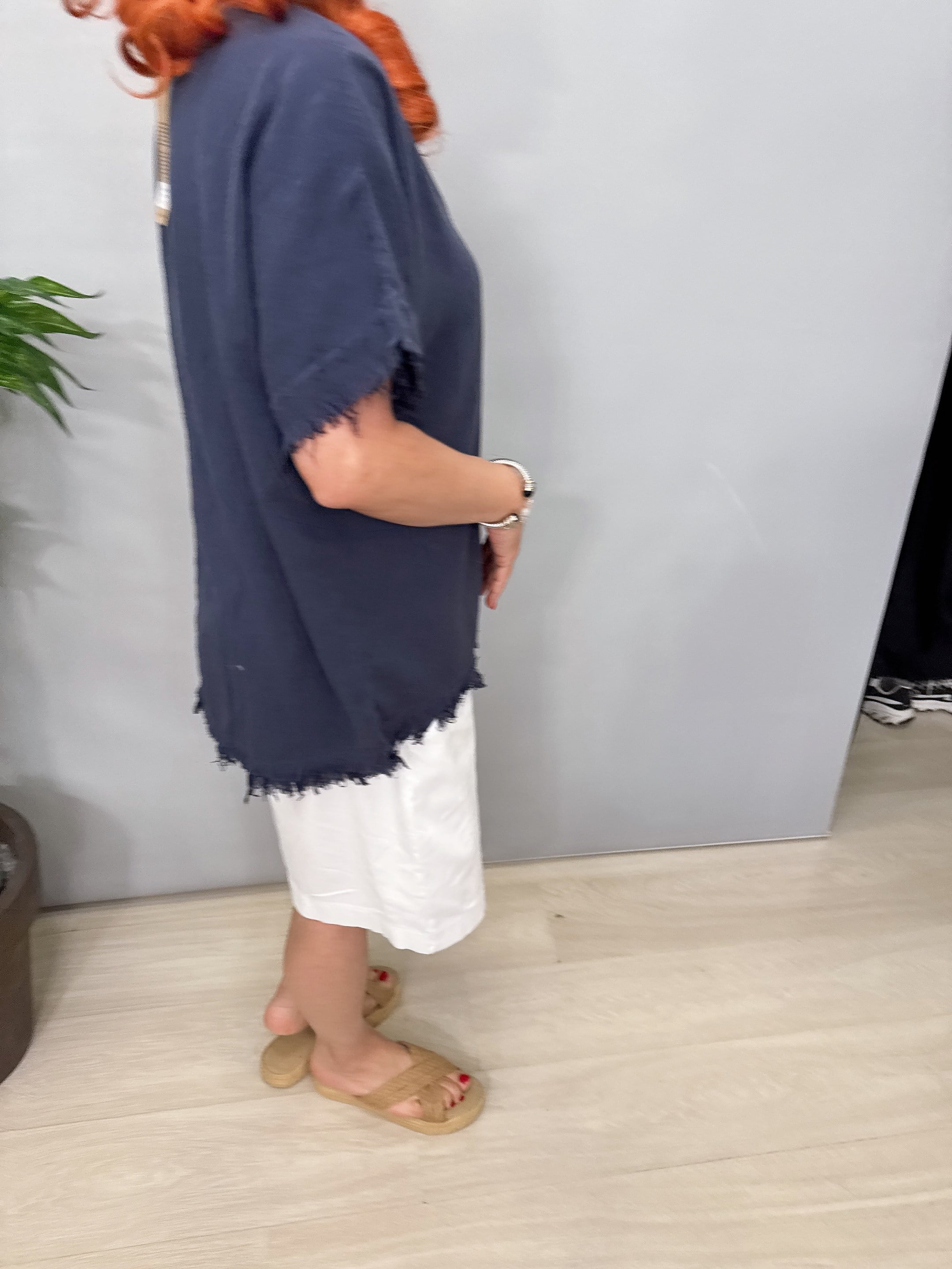  2205 LARA Pamuklu Bluz Lacivert