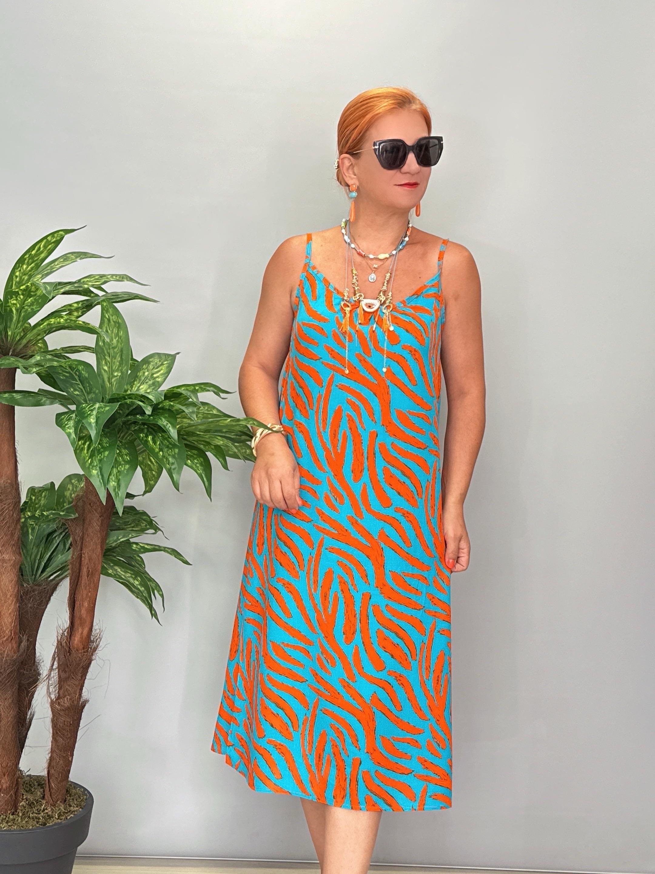 1 BEDEN BÜYÜK ALINIZ 7900 Pamuklu Viskon Elbise 