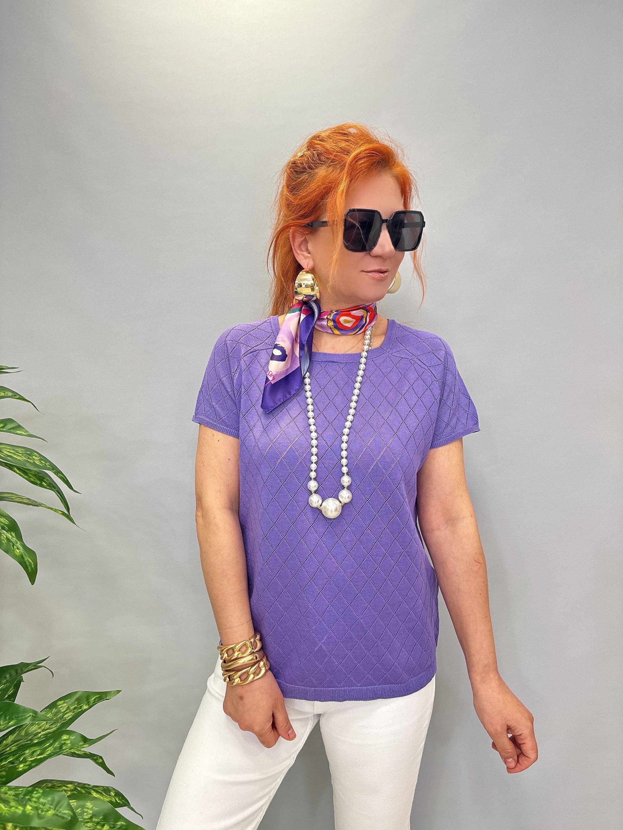 1585 MERSERİZE TRİKO BLUZ MOR