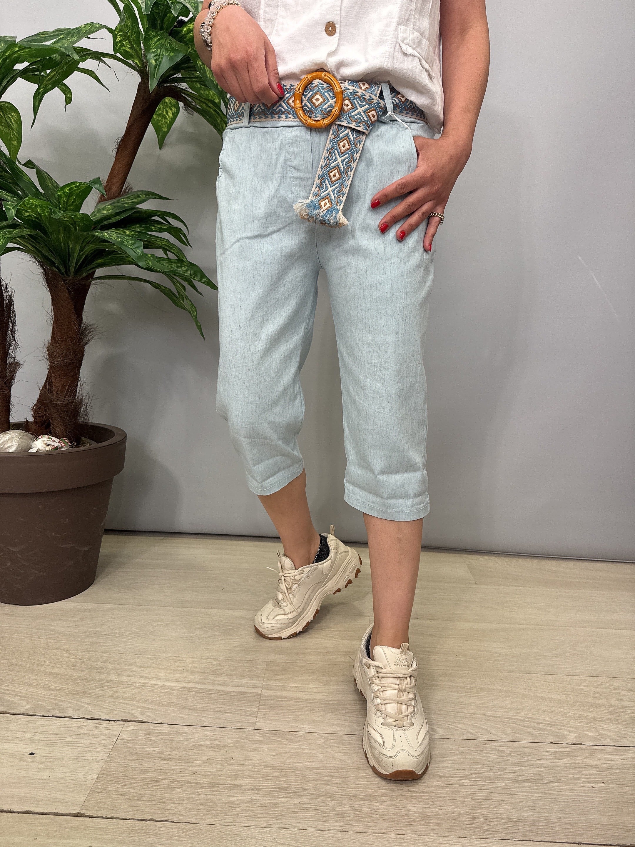 2106 Italyan Capri Pantolon Bebe Mavi