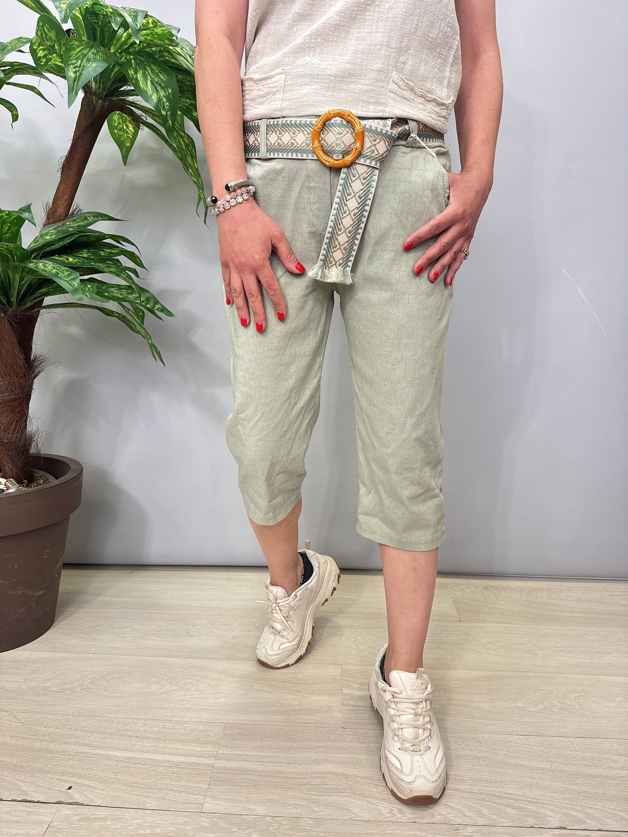 2106 Italyan Capri Pantolon Haki