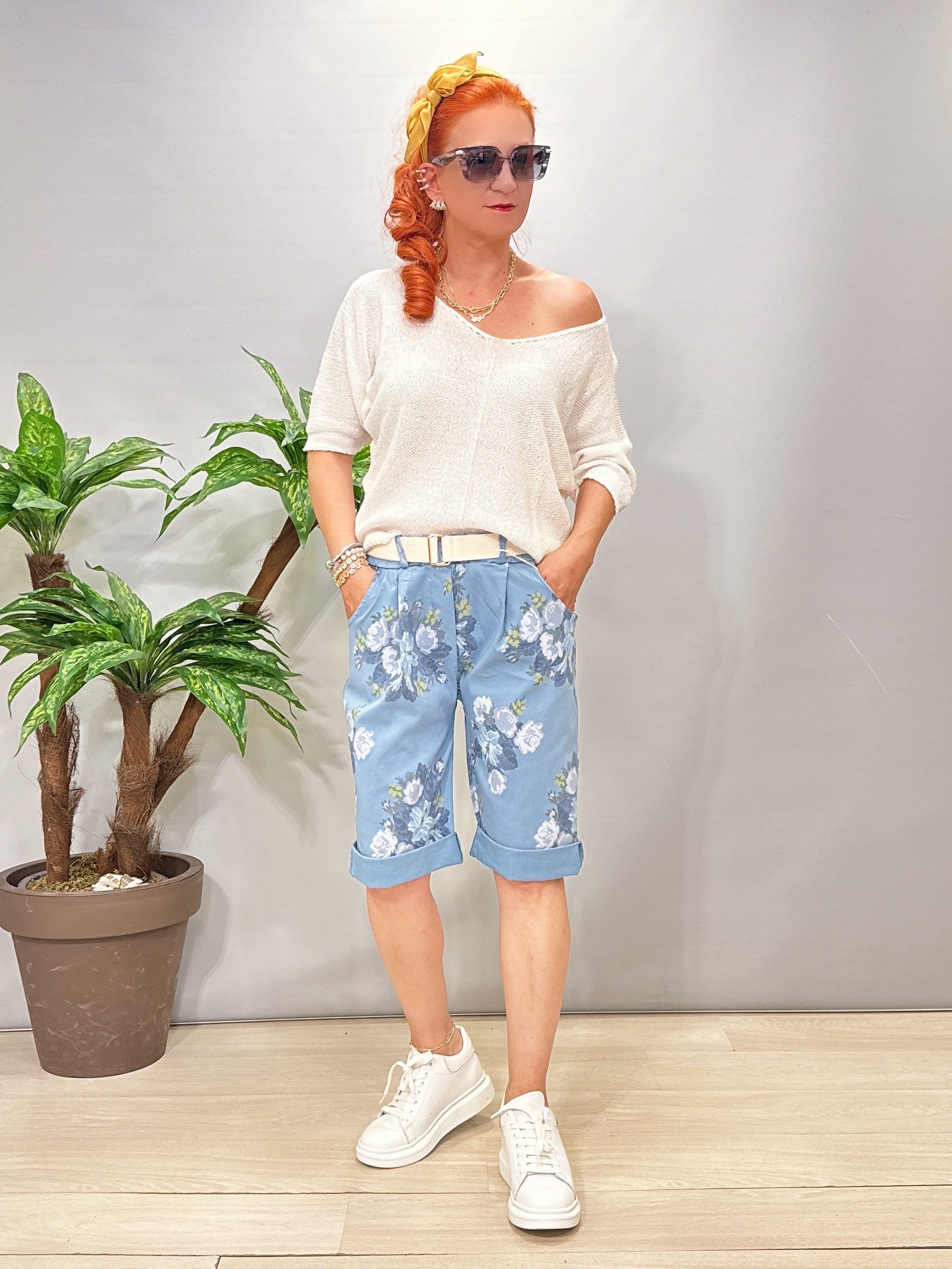 2106 Italyan Capri Pantolon Mavi