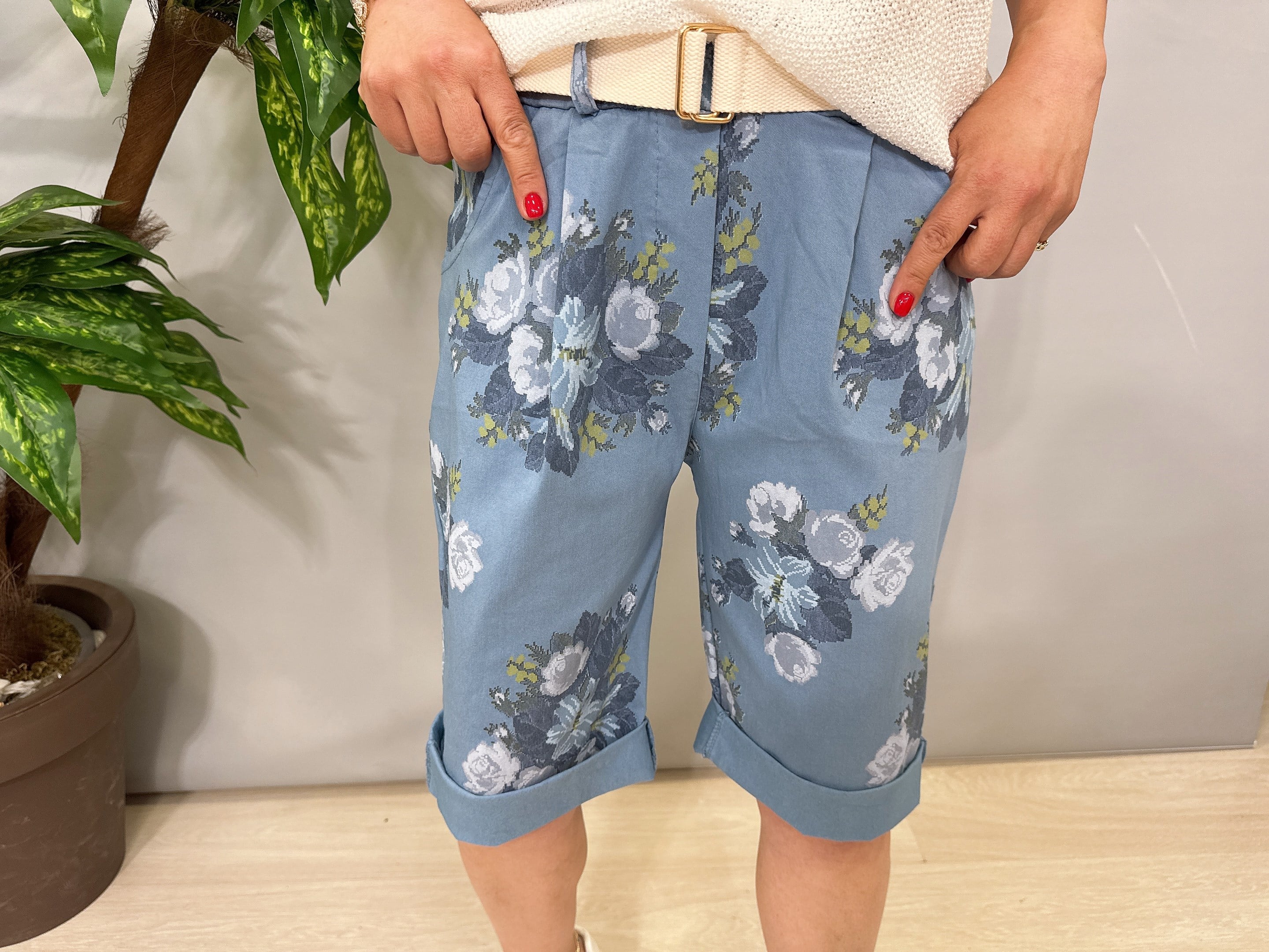 2106 Italyan Capri Pantolon Mavi