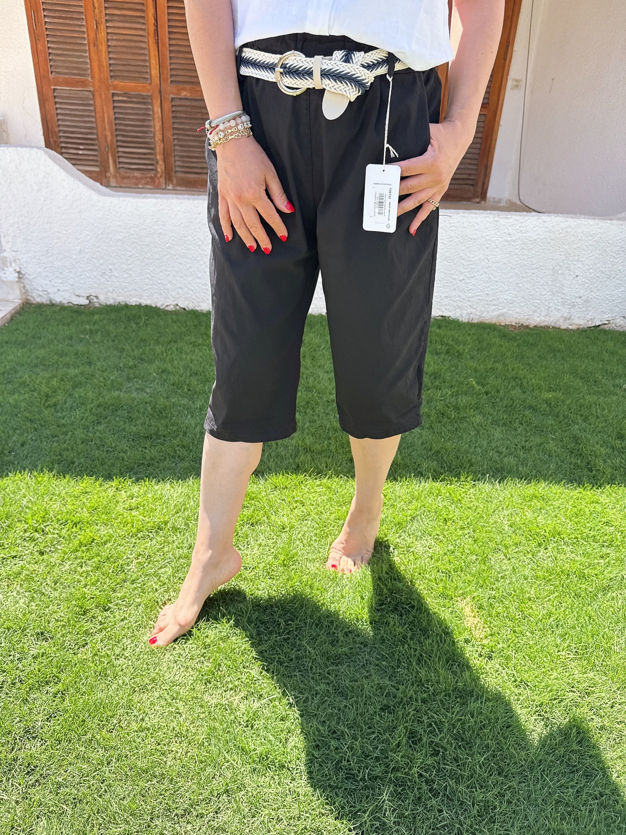 2106 Italyan Capri Pantolon Siyah