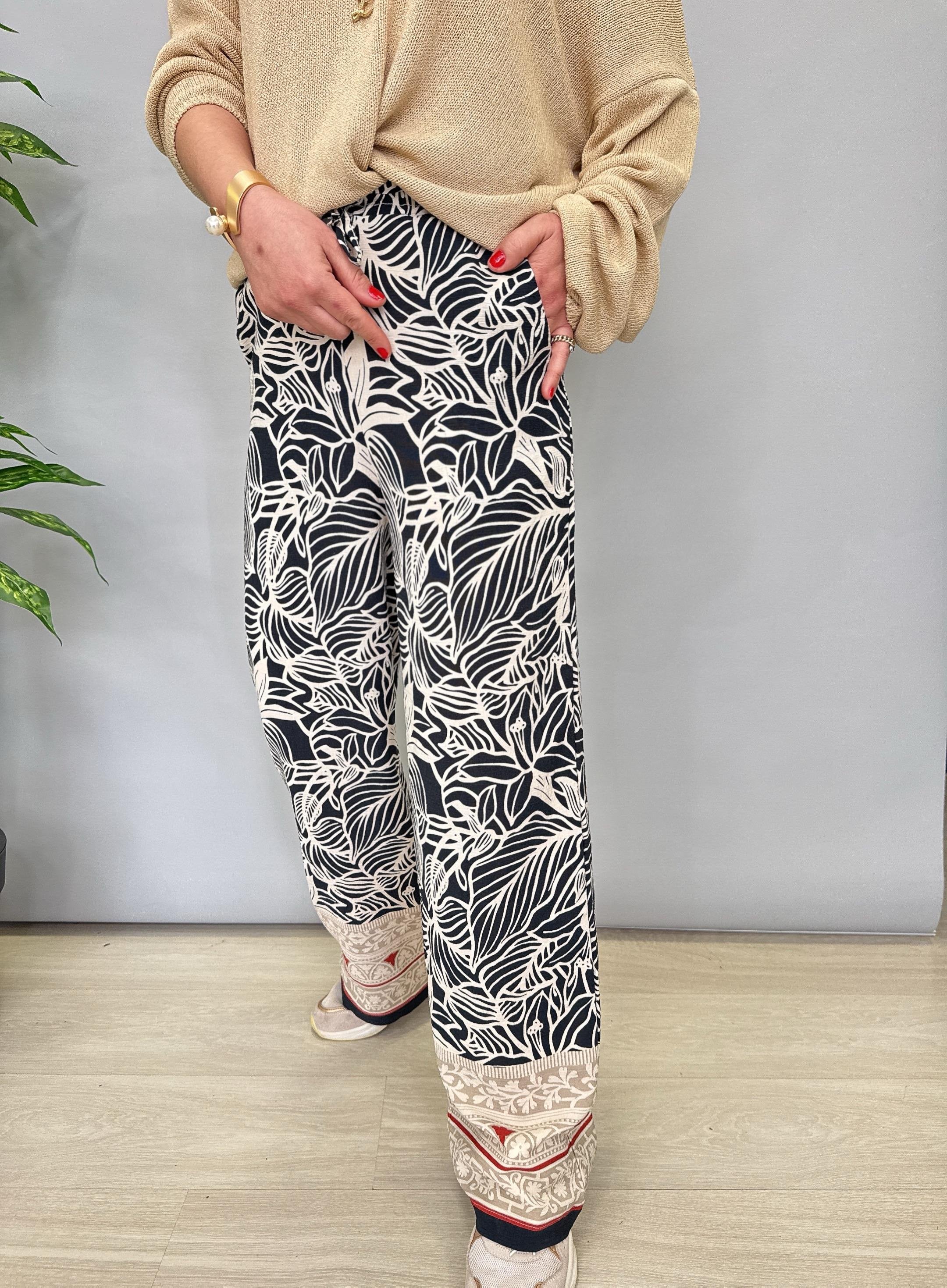 21088 BEJ/SİYAH PANTOLON 