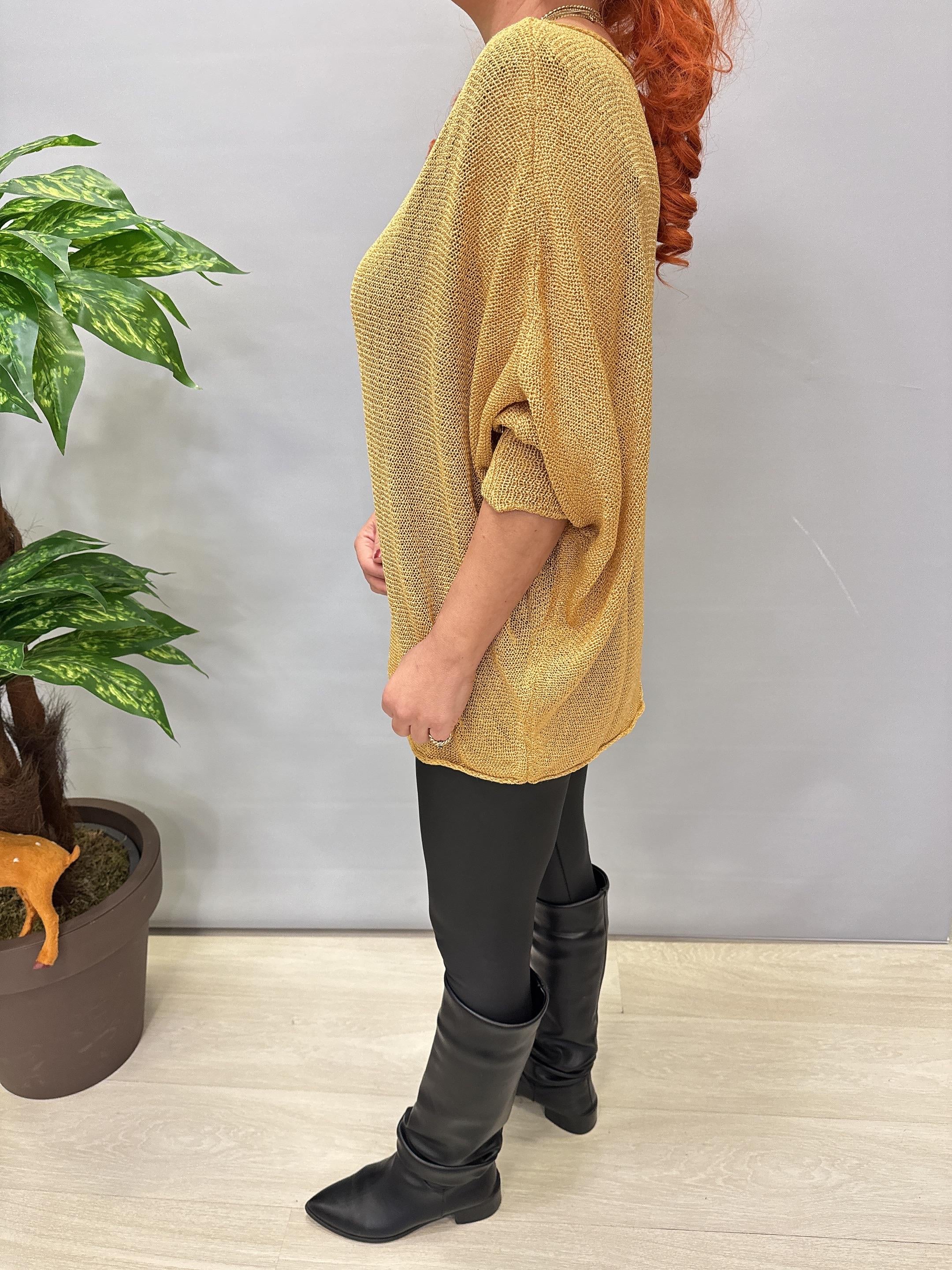 2320 Merserize Triko Bluz Gold