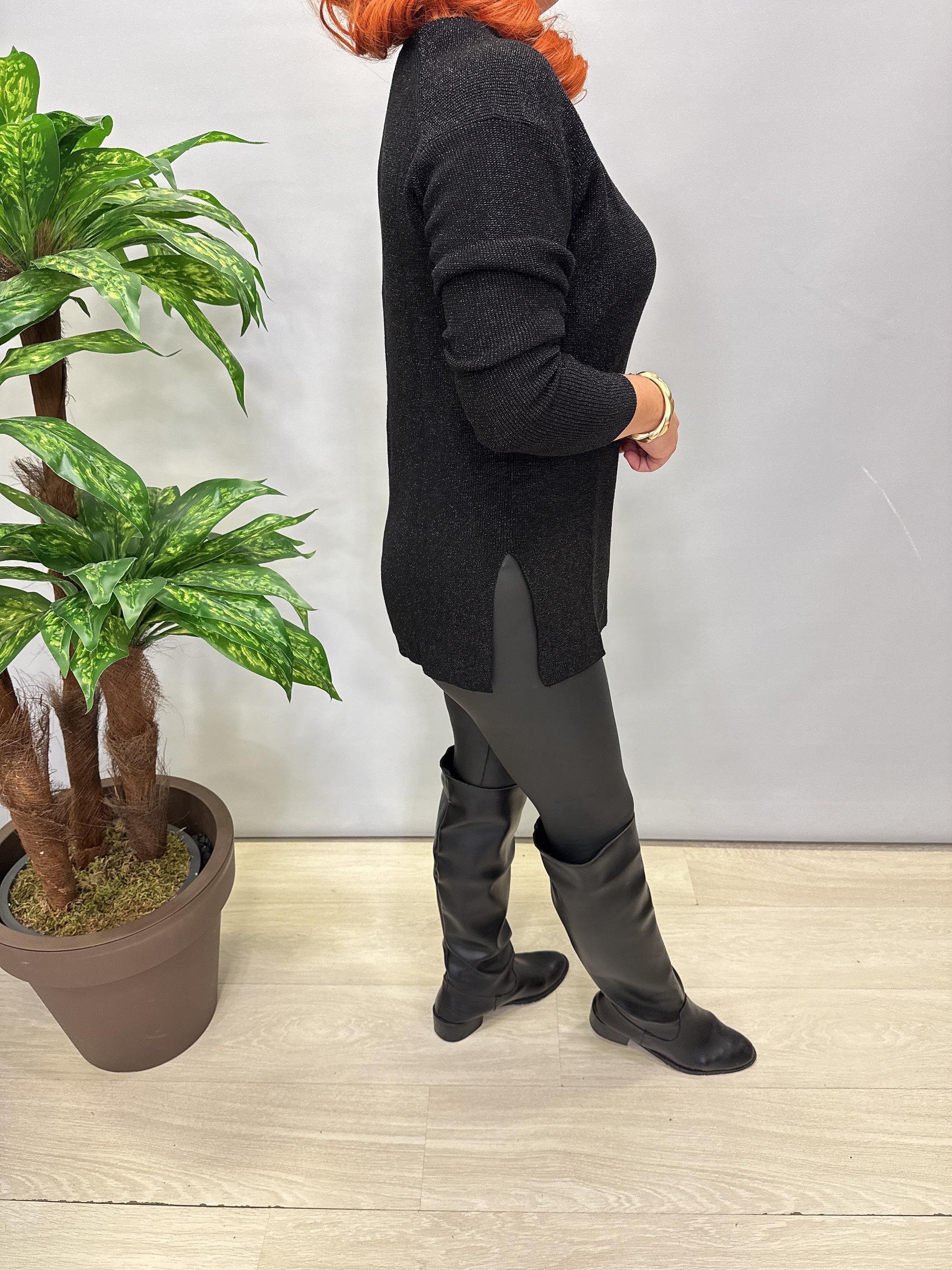 2535 Simli Triko Bluz Siyah