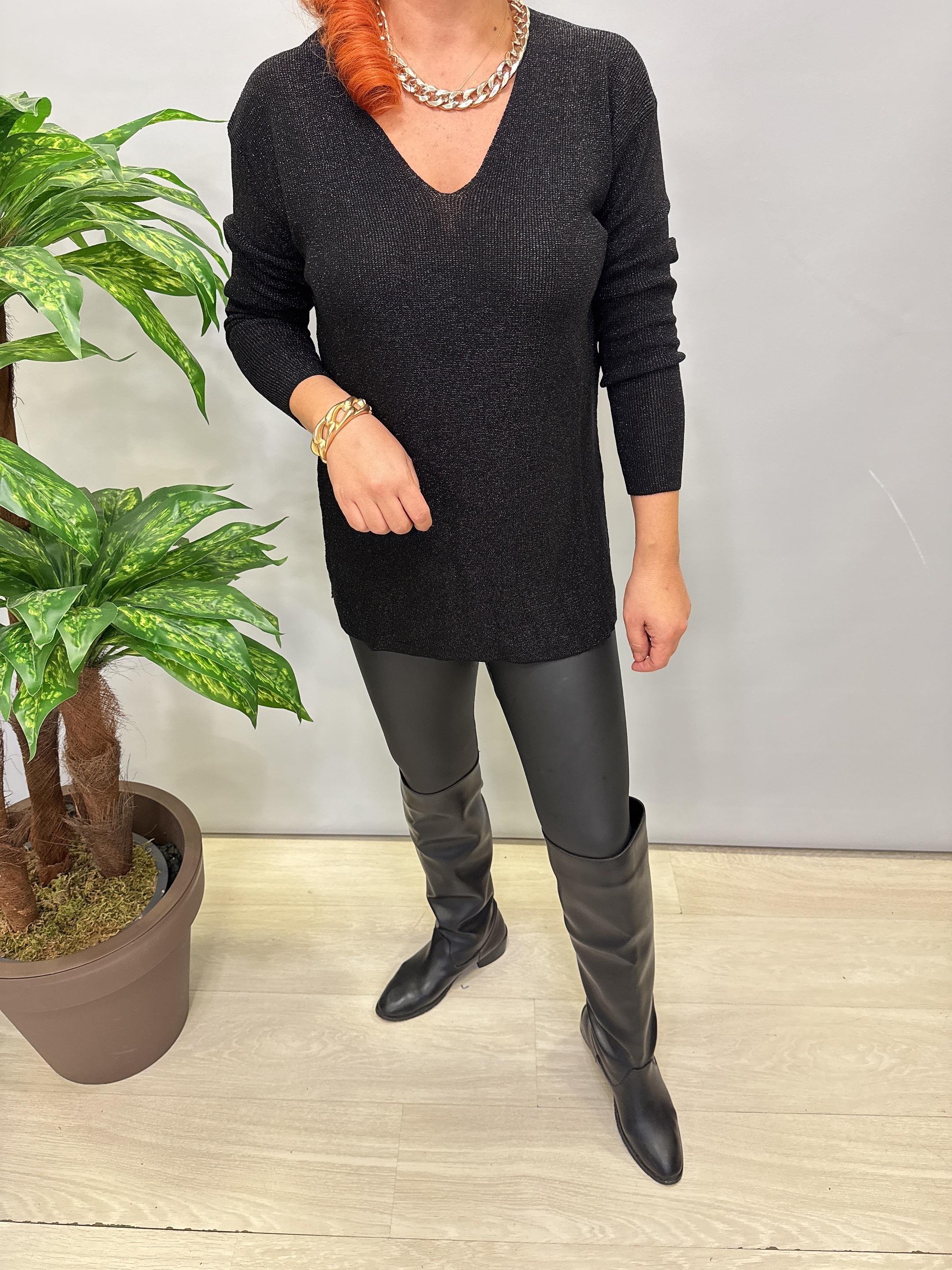 2535 Simli Triko Bluz Siyah