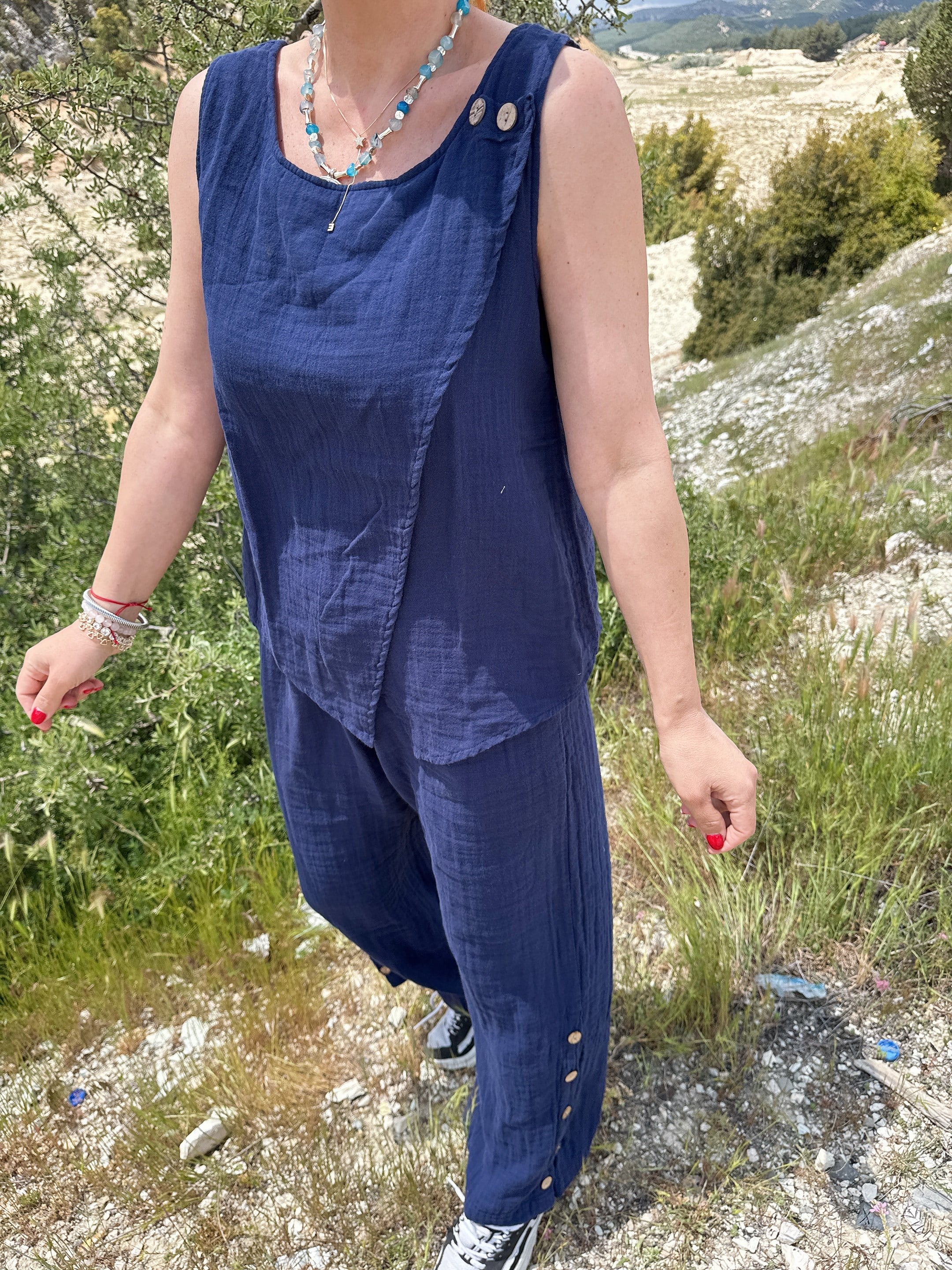 2681 Müslin Takım Lacivert