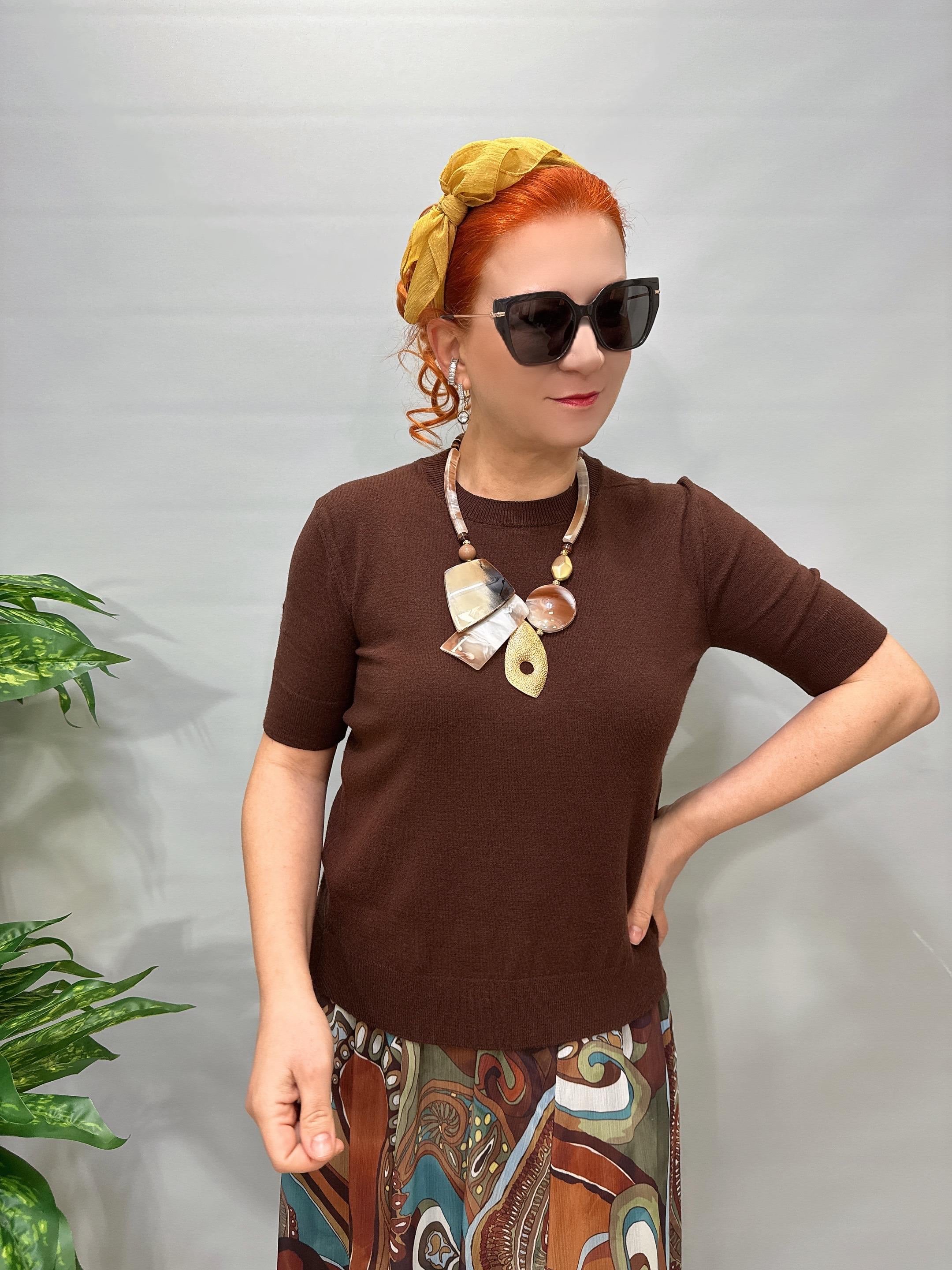 2860 Basic Triko Bluz Acı Kahve