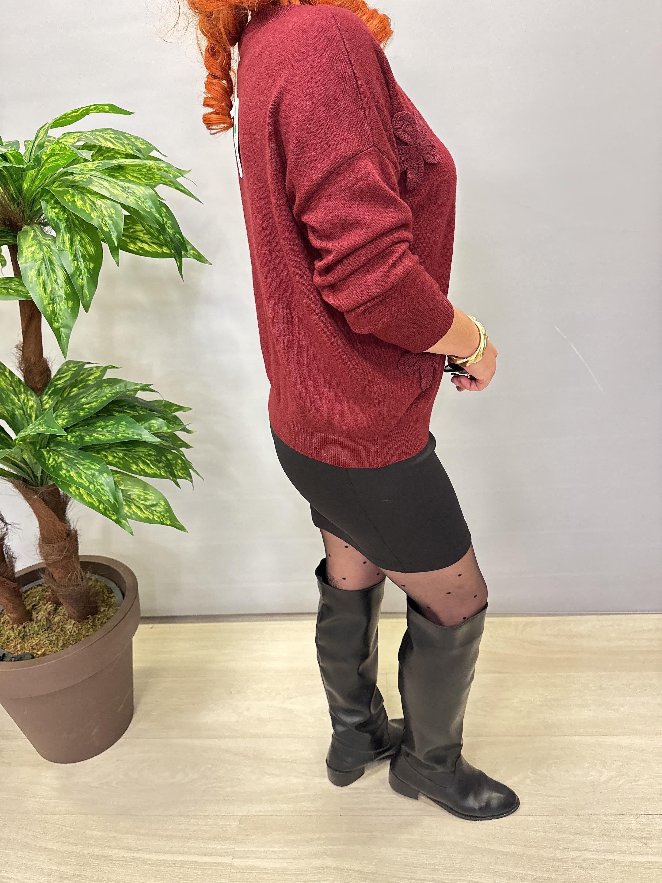 3015 Angora triko Bordo