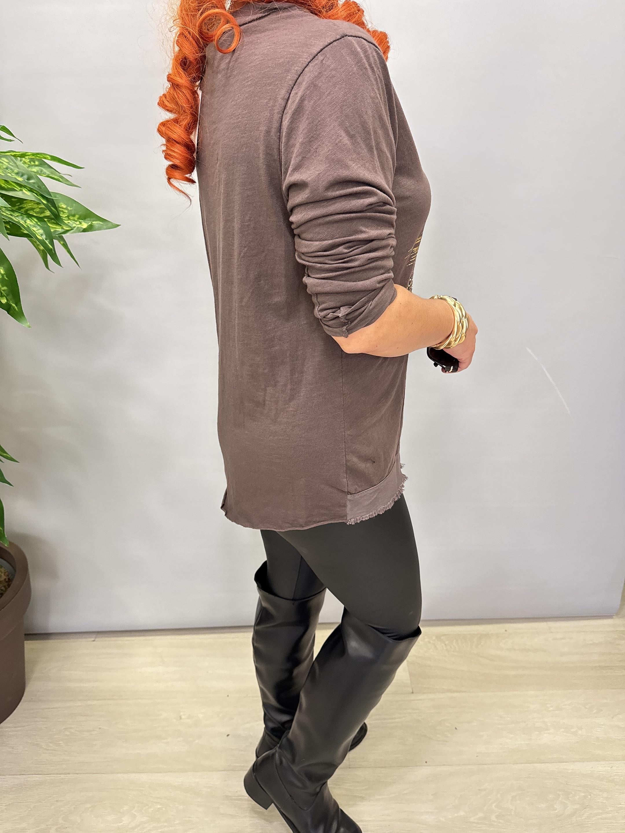 5460 Triko Bluz Kahve 