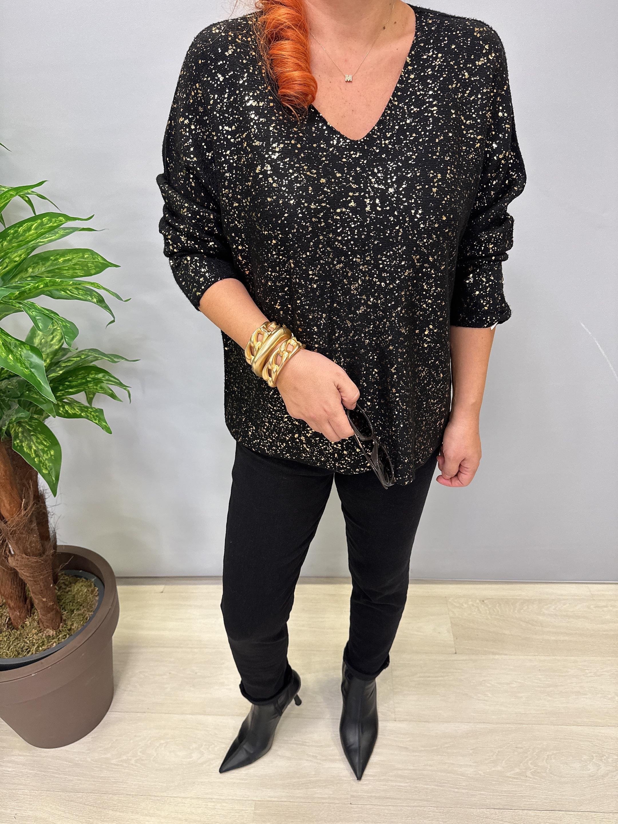 6370 Angora Triko Bluz Siyah