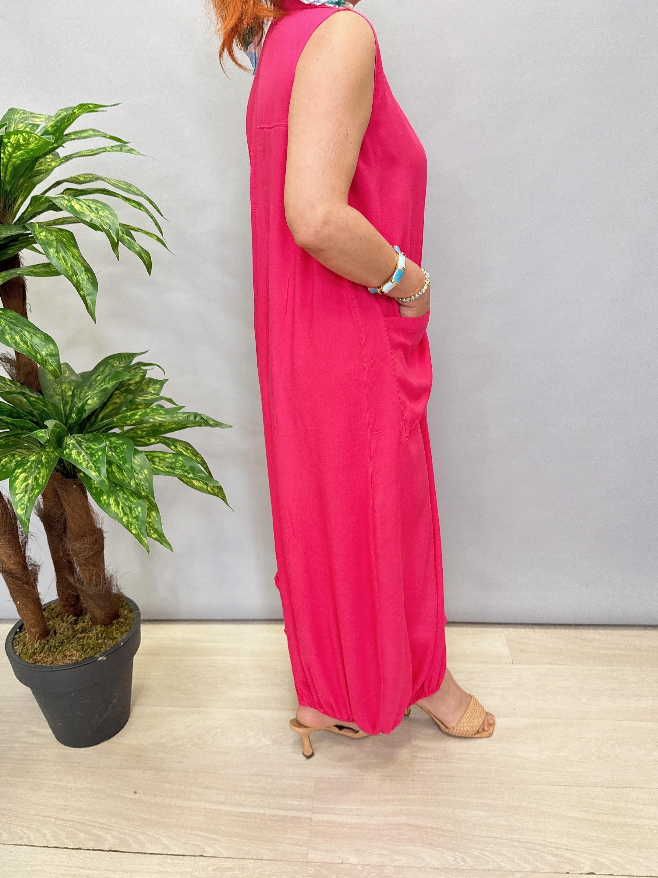 6632 Pamuklu Tulum/Elbise Pembe