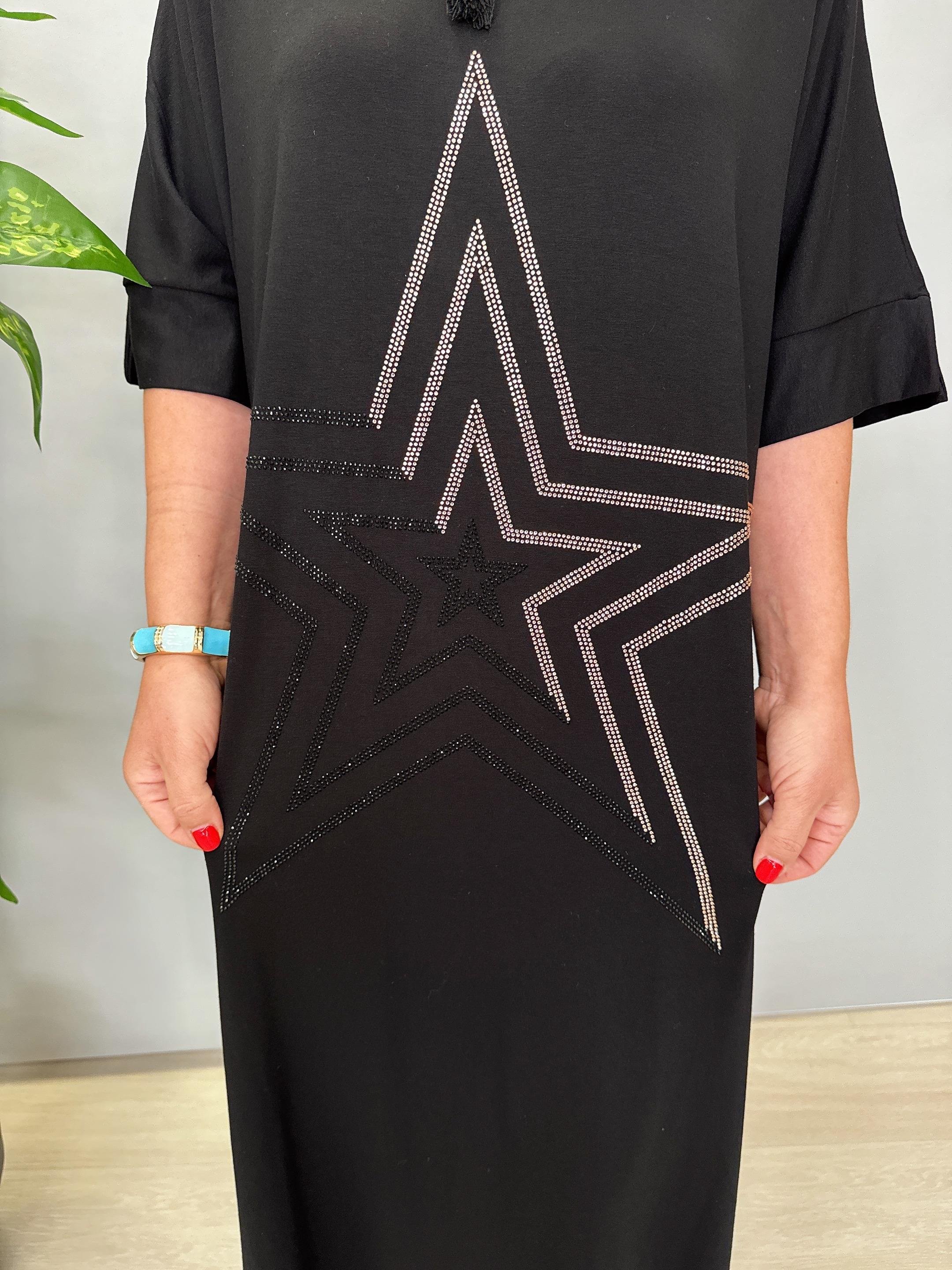 8450 Salaş Model Elbise Siyah 