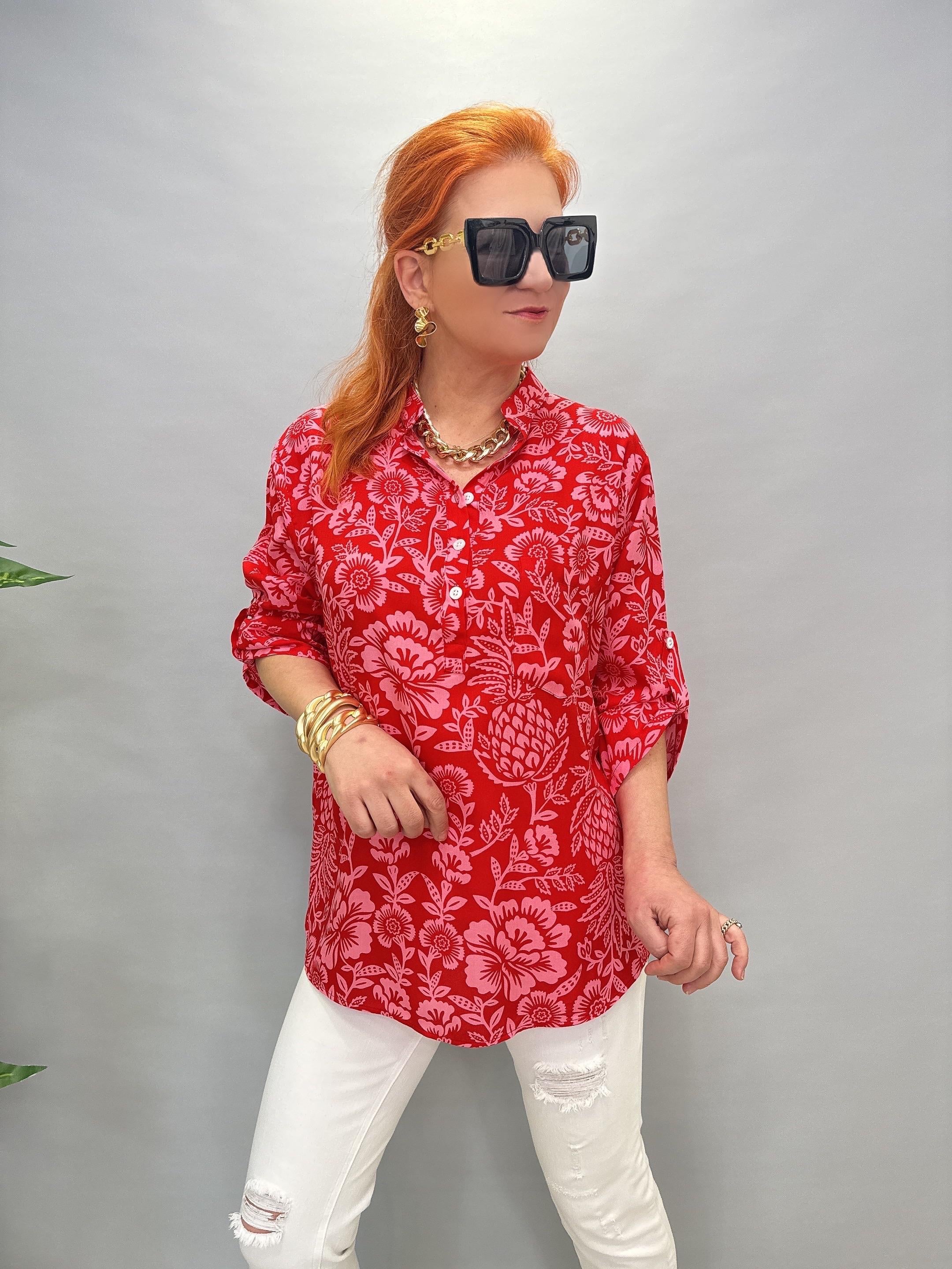 8790 PAMUKLU VİSKON BLUZ