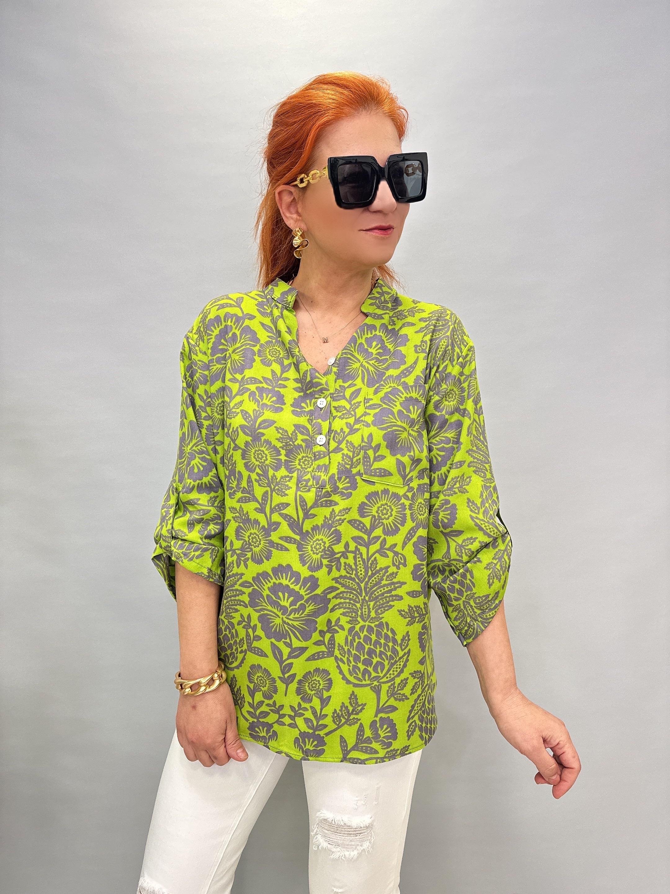 8790 PAMUKLU VİSKON BLUZ