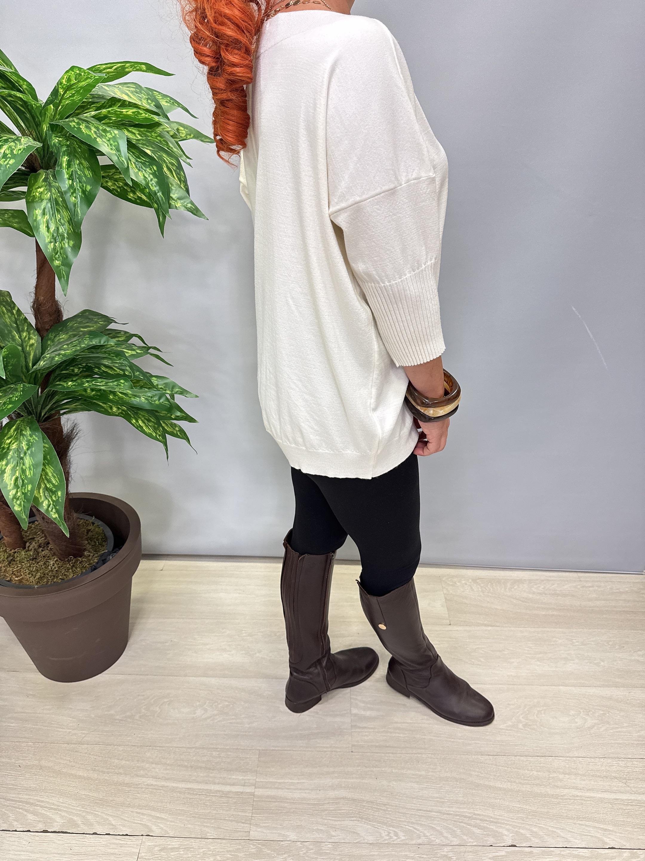 8865 Angora Triko Bluz Ekru