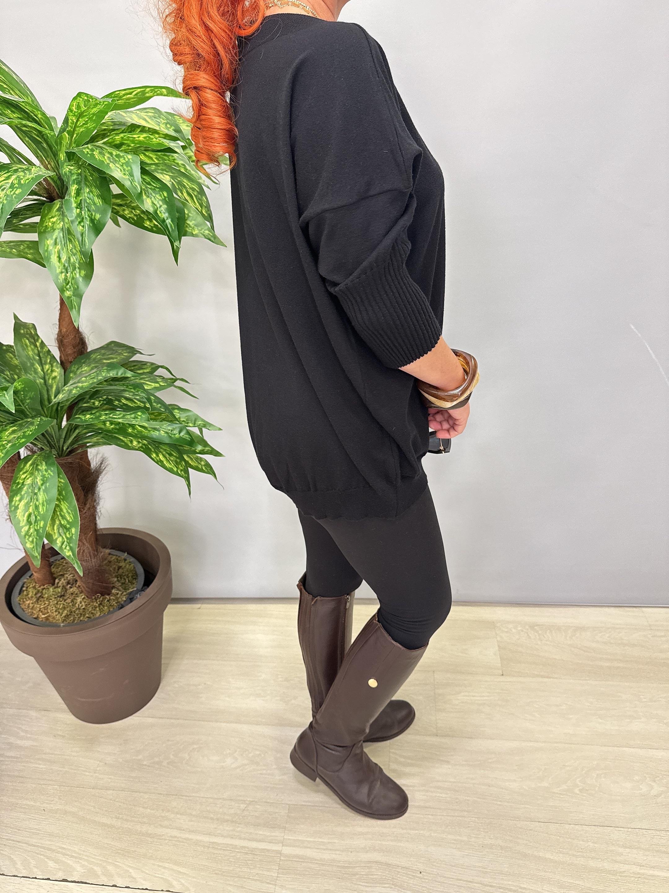 8865 Angora Triko Bluz Siyah