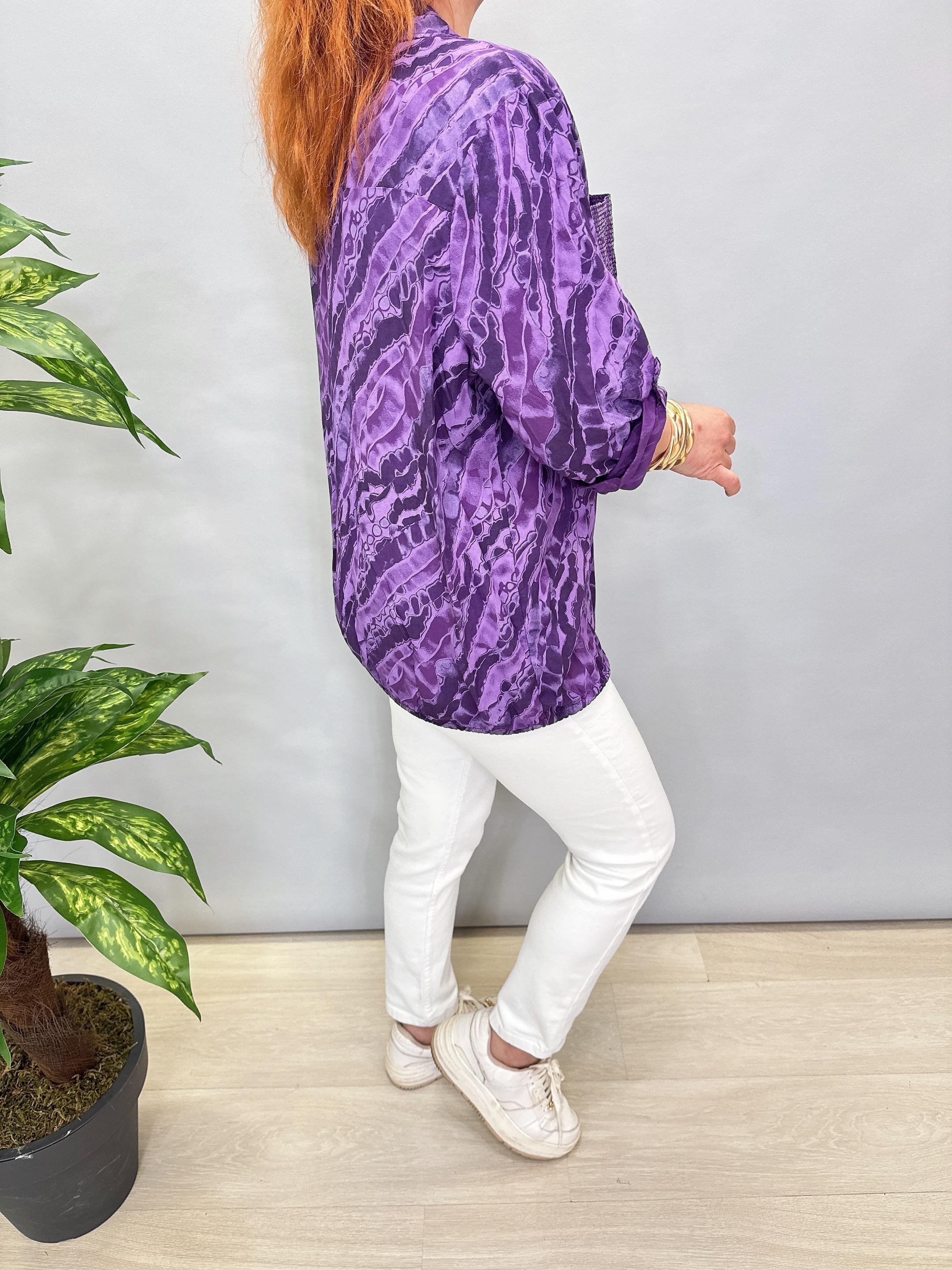 BLZ 8084 İTALYAN PAMUKLU VİSKON BLUZ MOR