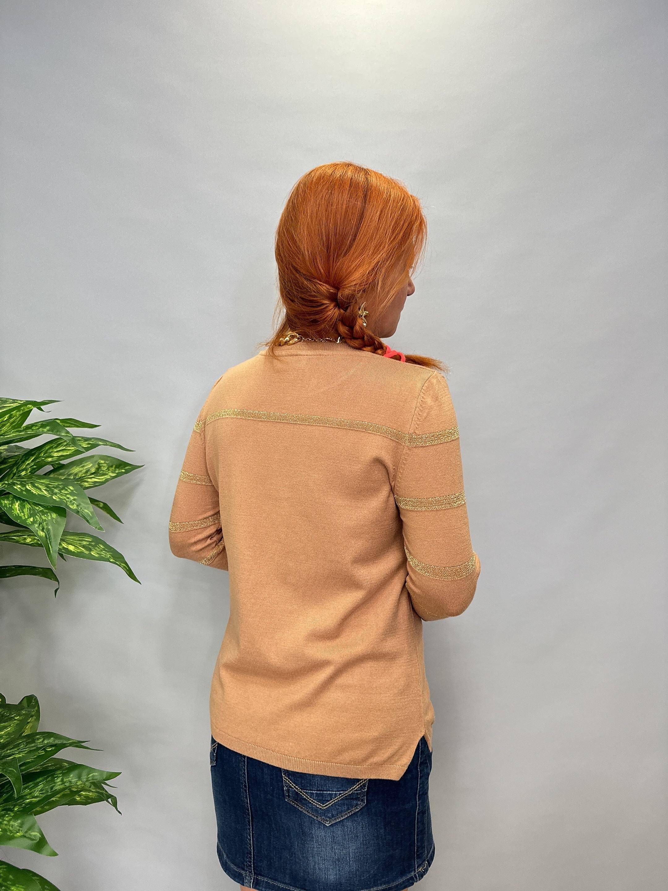 MNS 31048 ŞERİT SİM DETAY SOFT TOUCH BLUZ 42 BEDENE KADAR UYUMLUDUR VİZON