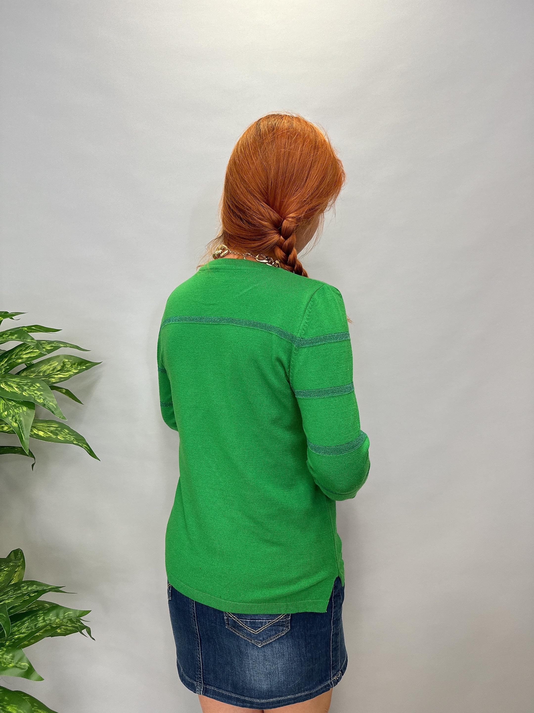 MNS 31048 ŞERİT SİM DETAY SOFT TOUCH BLUZ 42 BEDENE KADAR UYUMLUDUR YEŞİL