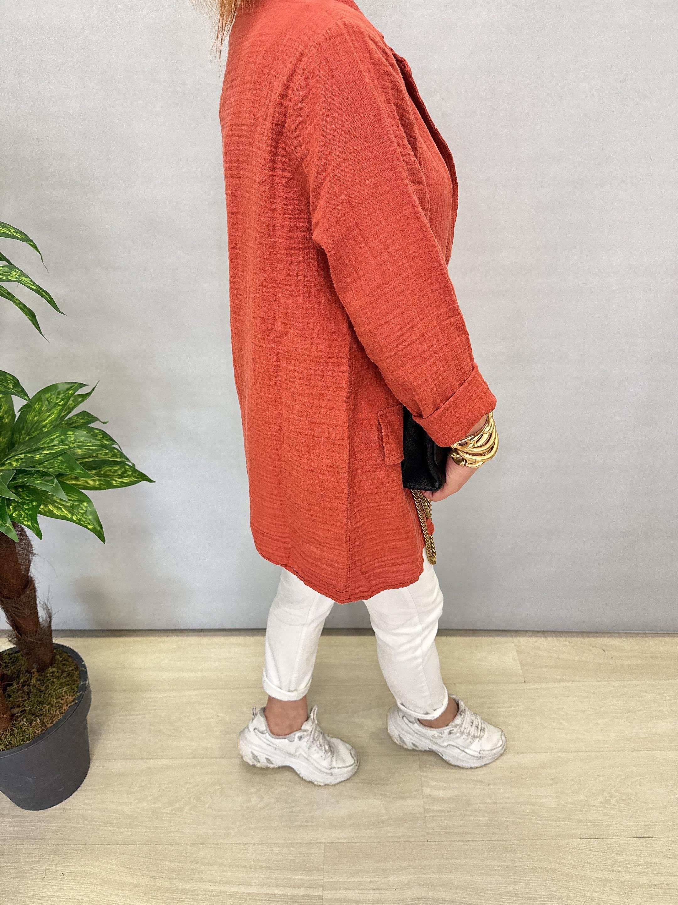 MNS 9074 MÜSLİN BLAZER/CEKET KİREMİT