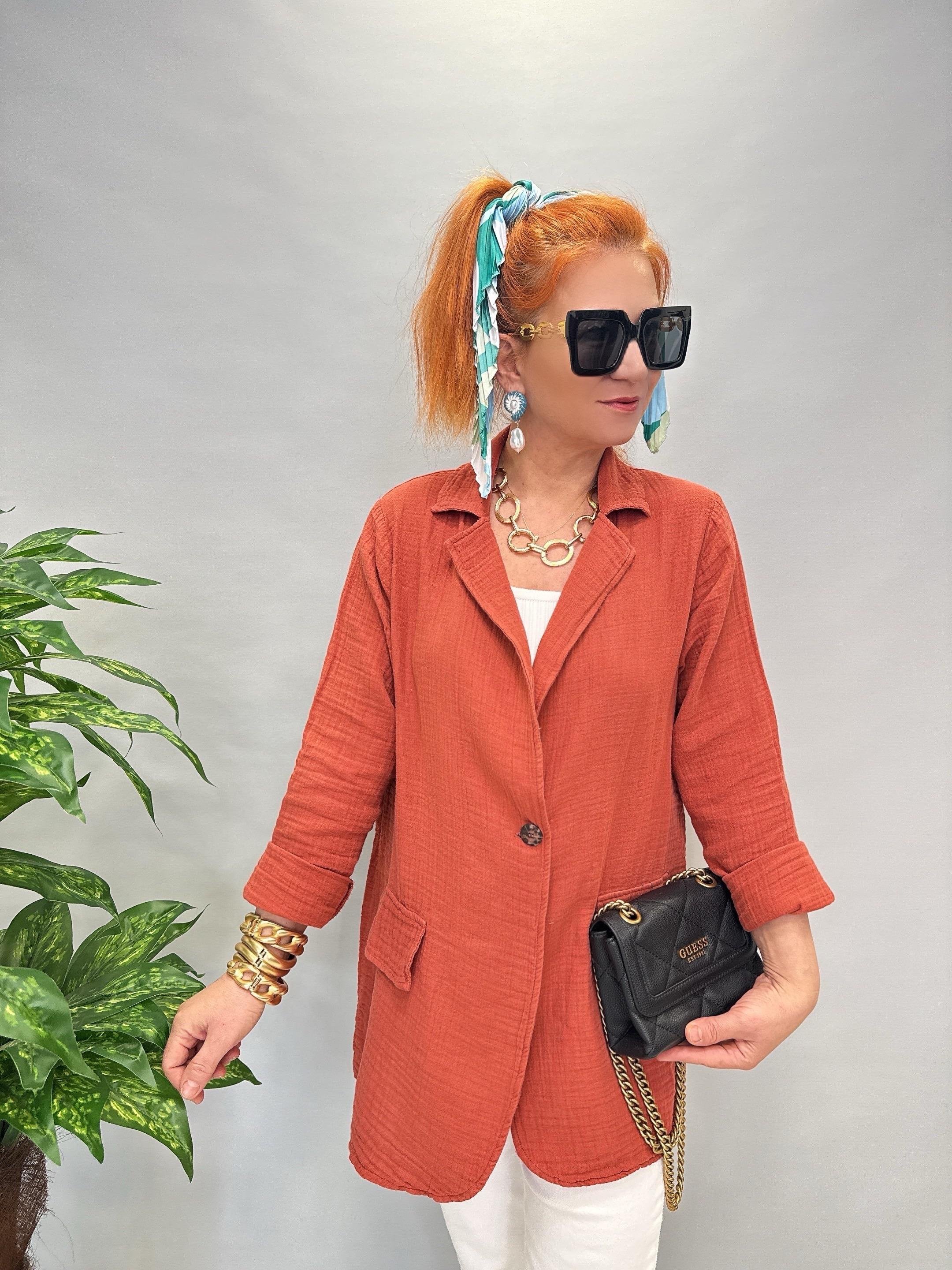 MNS 9074 MÜSLİN BLAZER/CEKET KİREMİT