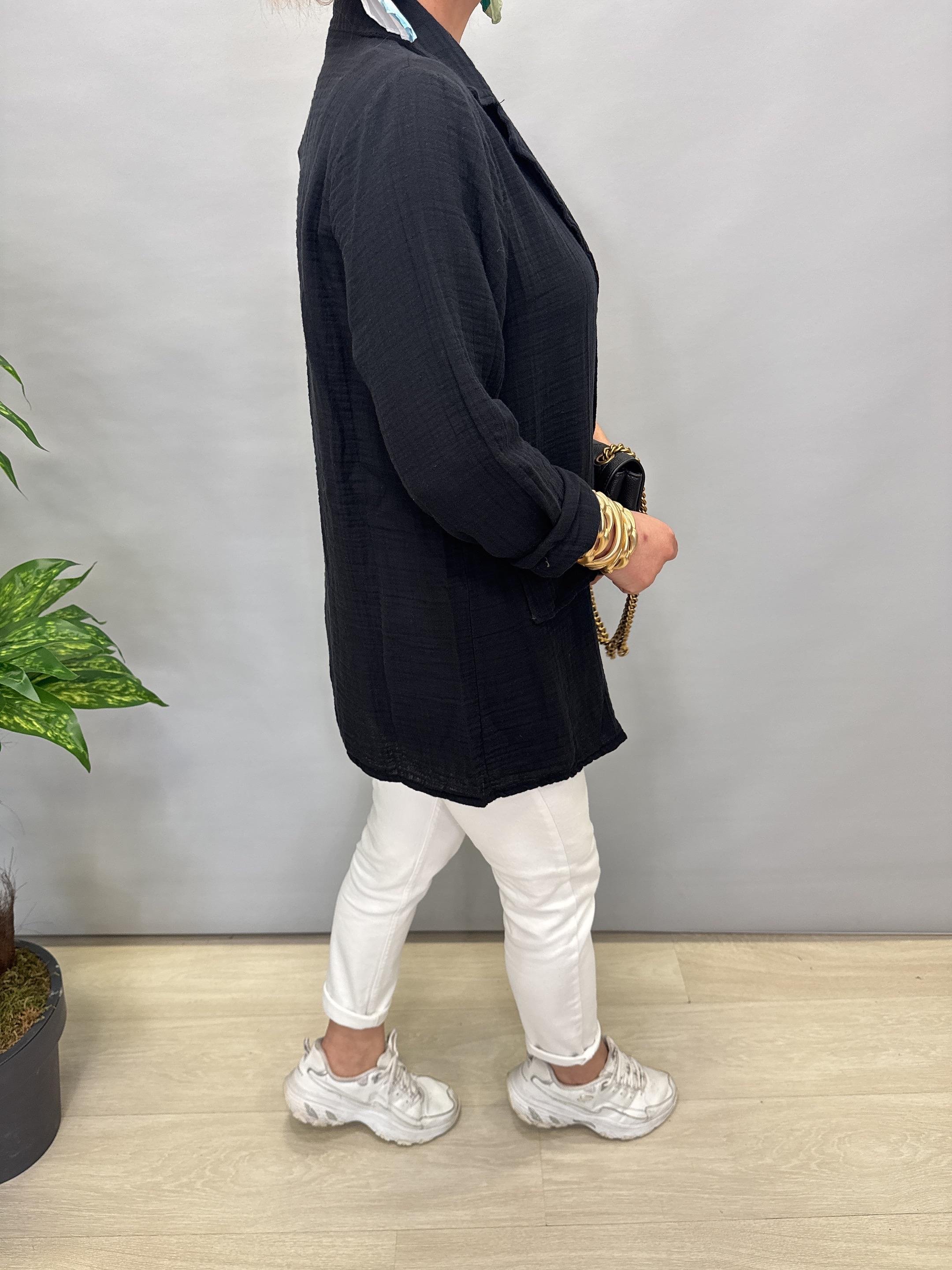 MNS 9074 MÜSLİN BLAZER/CEKET SİYAH