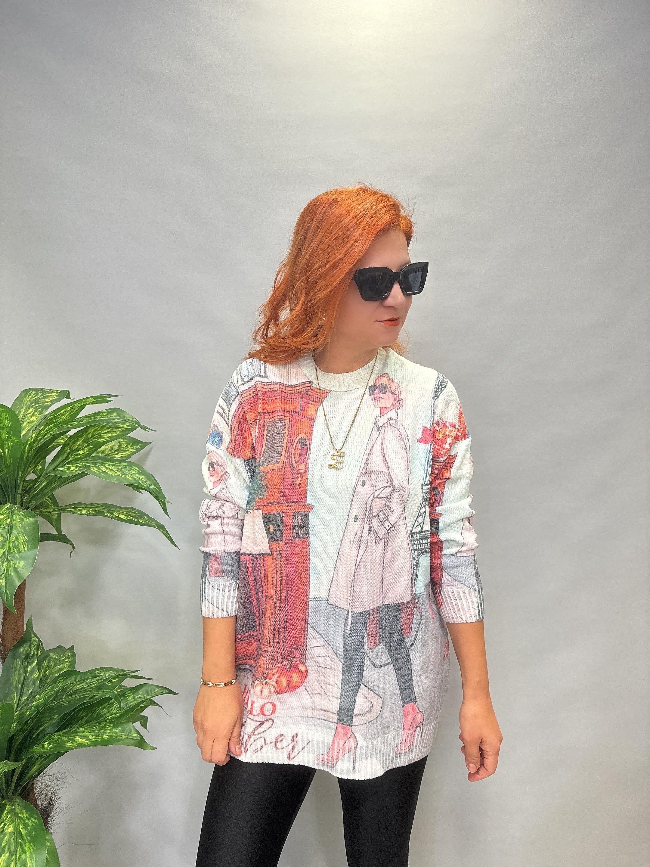 MSN 5067 DİJİTAL BASKI TRİKO BLUZ  HELLO  YAZI DETAY 44 BEDENE KADAR UYUMLUDUR 