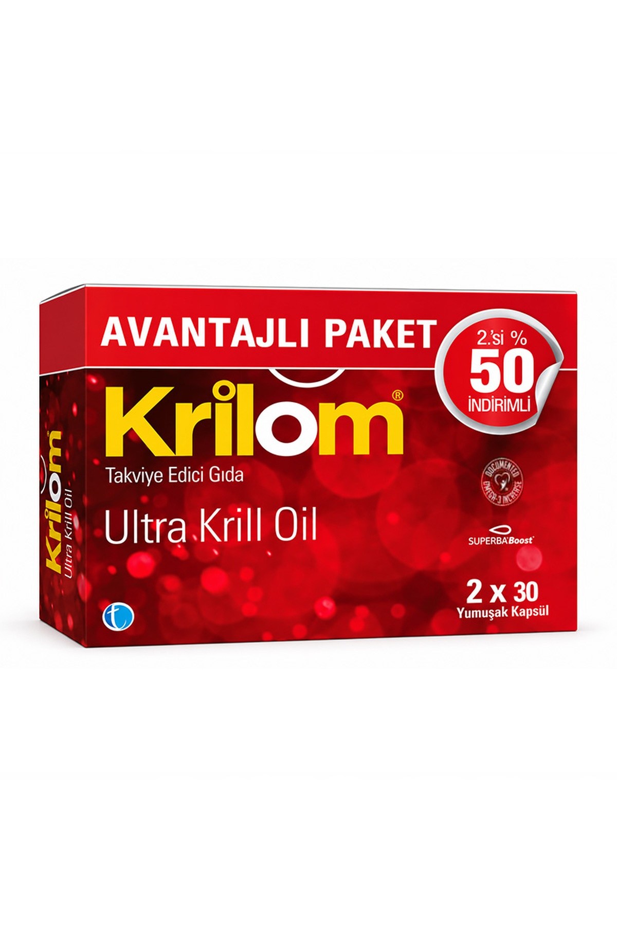 TAB İLAÇKrilom Ultra Krill Yağı İçeren Takviye Edici Gıda 2X30 Yumuşak Kapsül8680133002434