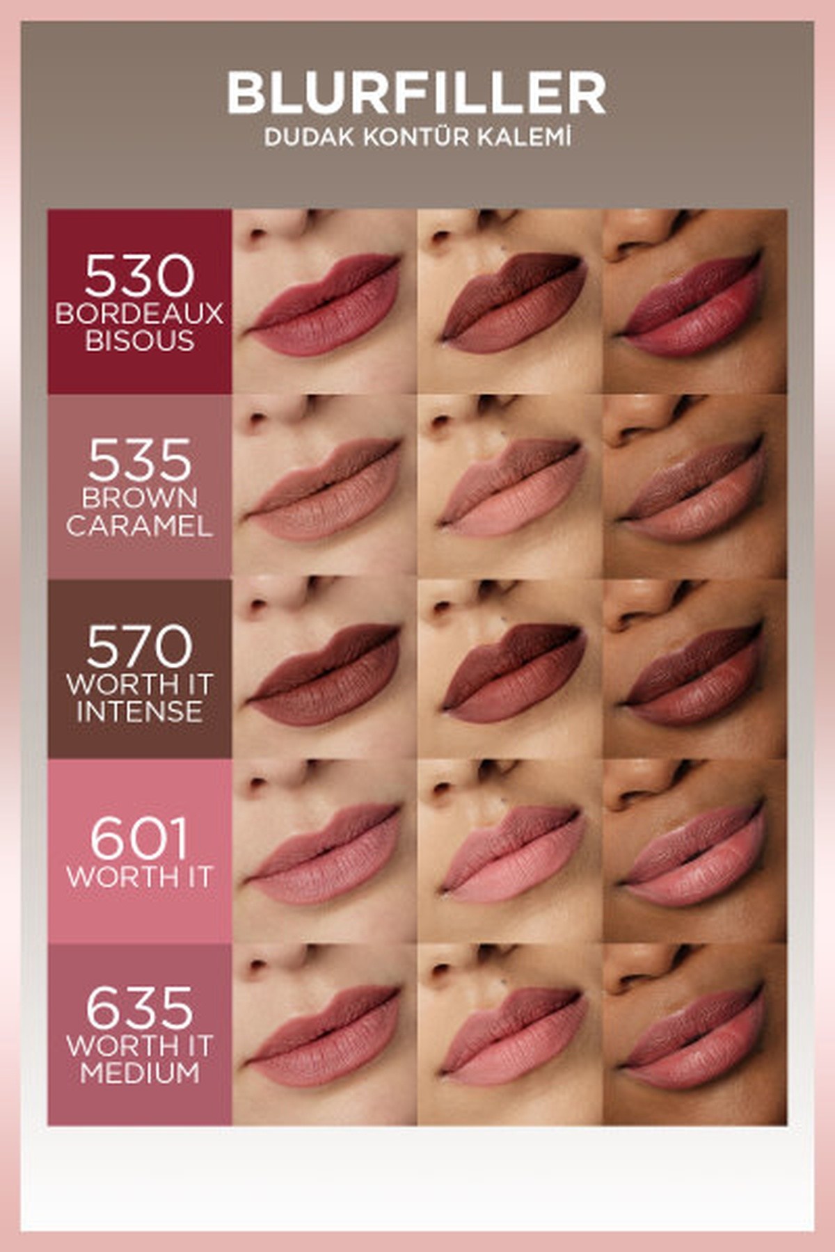 Loreal ParisLoreal Paris Blurfiller Dudak Kontür Kalemi 601 Worth It3600524253530