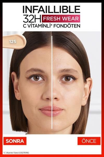 Loreal ParisLoreal Paris Infaillible 32H Fresh Wear C Vitaminli Fondöten 125 Naturel Rose3600523614516