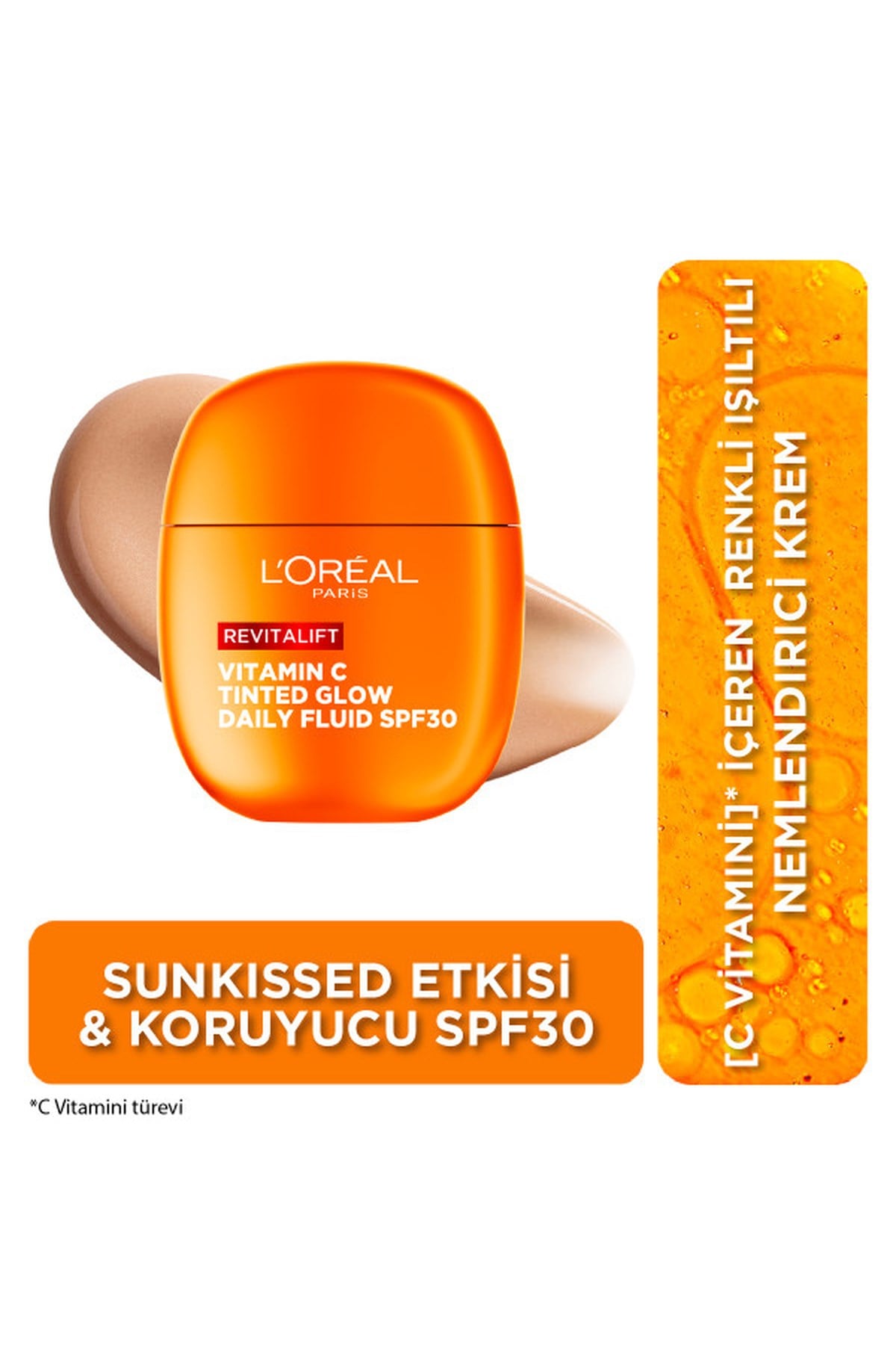 Loreal ParisLoreal Paris Revitalift Clinical C Vitamini İçeren Renkli Işıltılı SPF30 Nemlendirici Yüz Güneş Kremi 40 ml3600524244668