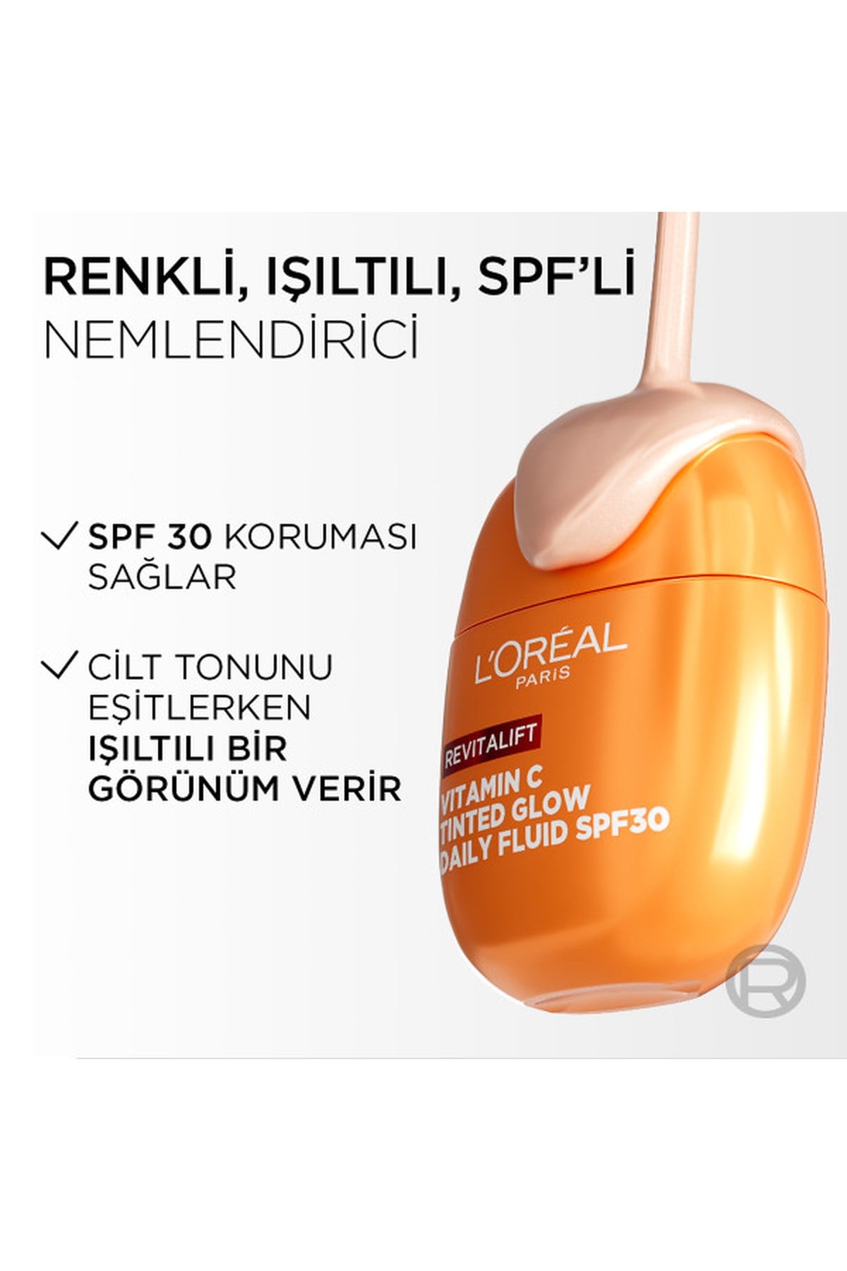 Loreal ParisLoreal Paris Revitalift Clinical C Vitamini İçeren Renkli Işıltılı SPF30 Nemlendirici Yüz Güneş Kremi 40 ml3600524244668