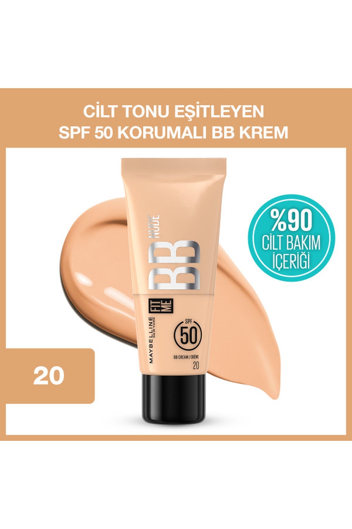 Maybelline New YorkMaybelline New York Fit Me Nude Cilt Bakımı Etkili Nemlendirici SPF50 BB Krem 203600531712778